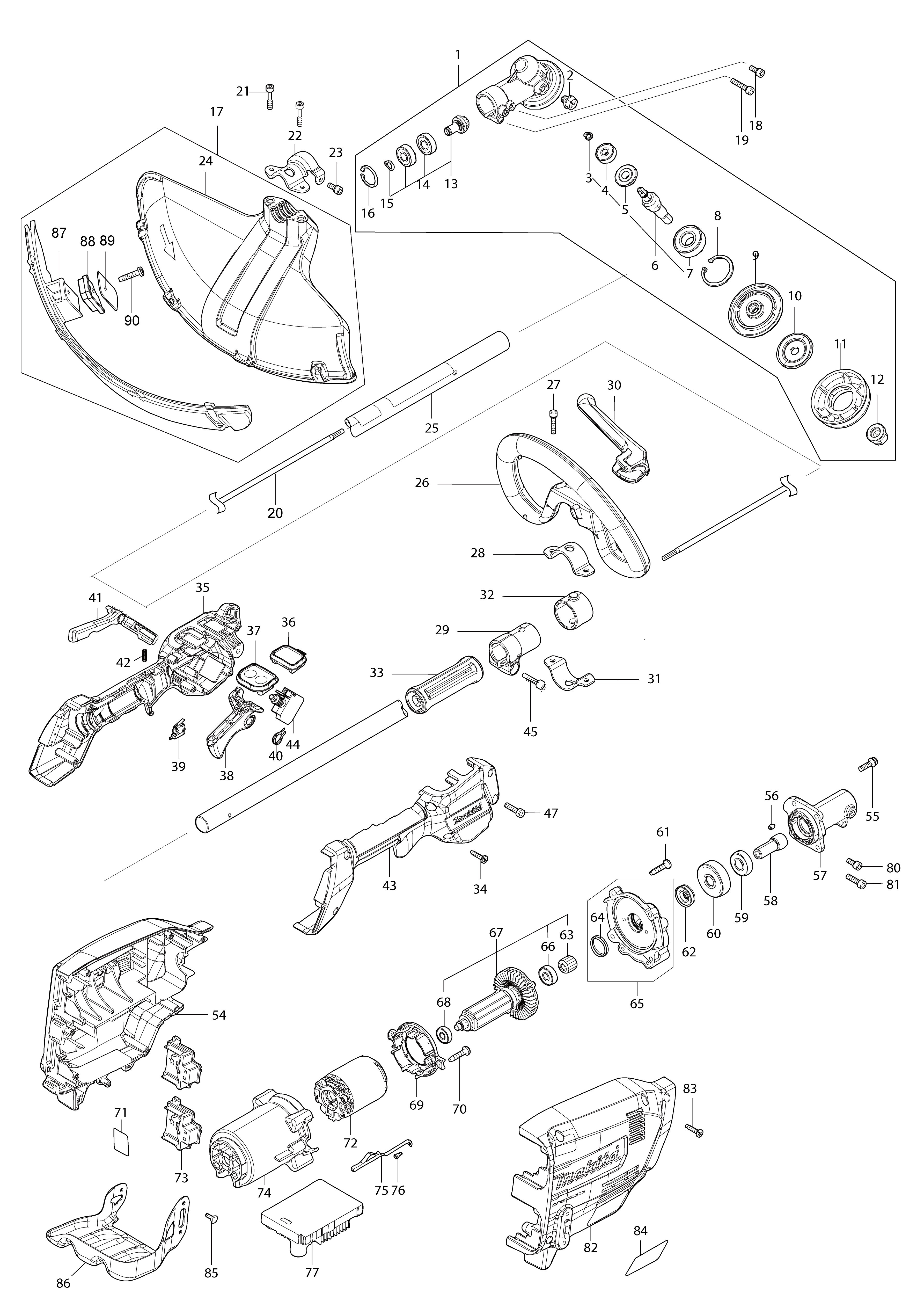 Vue éclatée Makita DUR369L#01