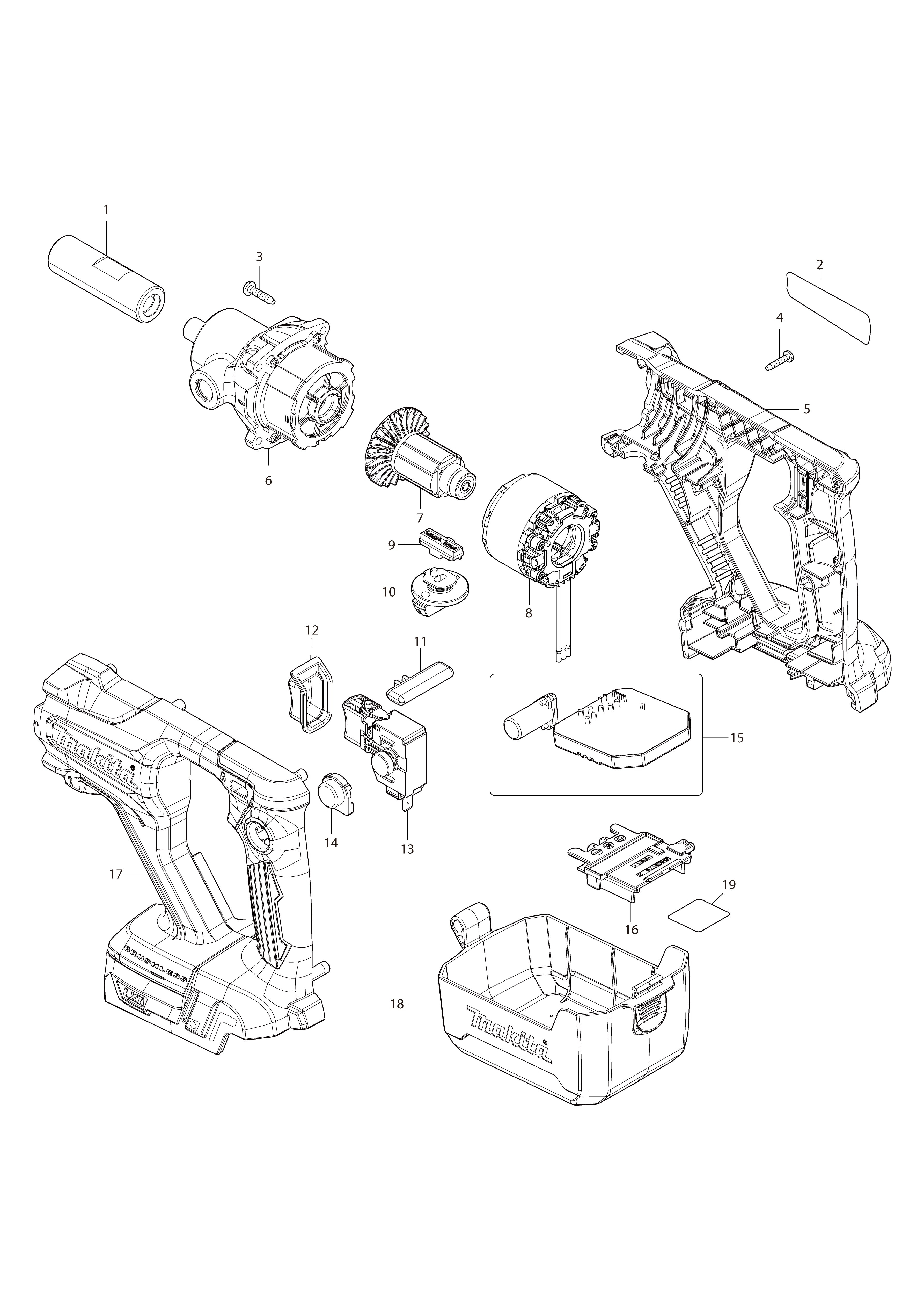 Vue éclatée Makita DUT130#01