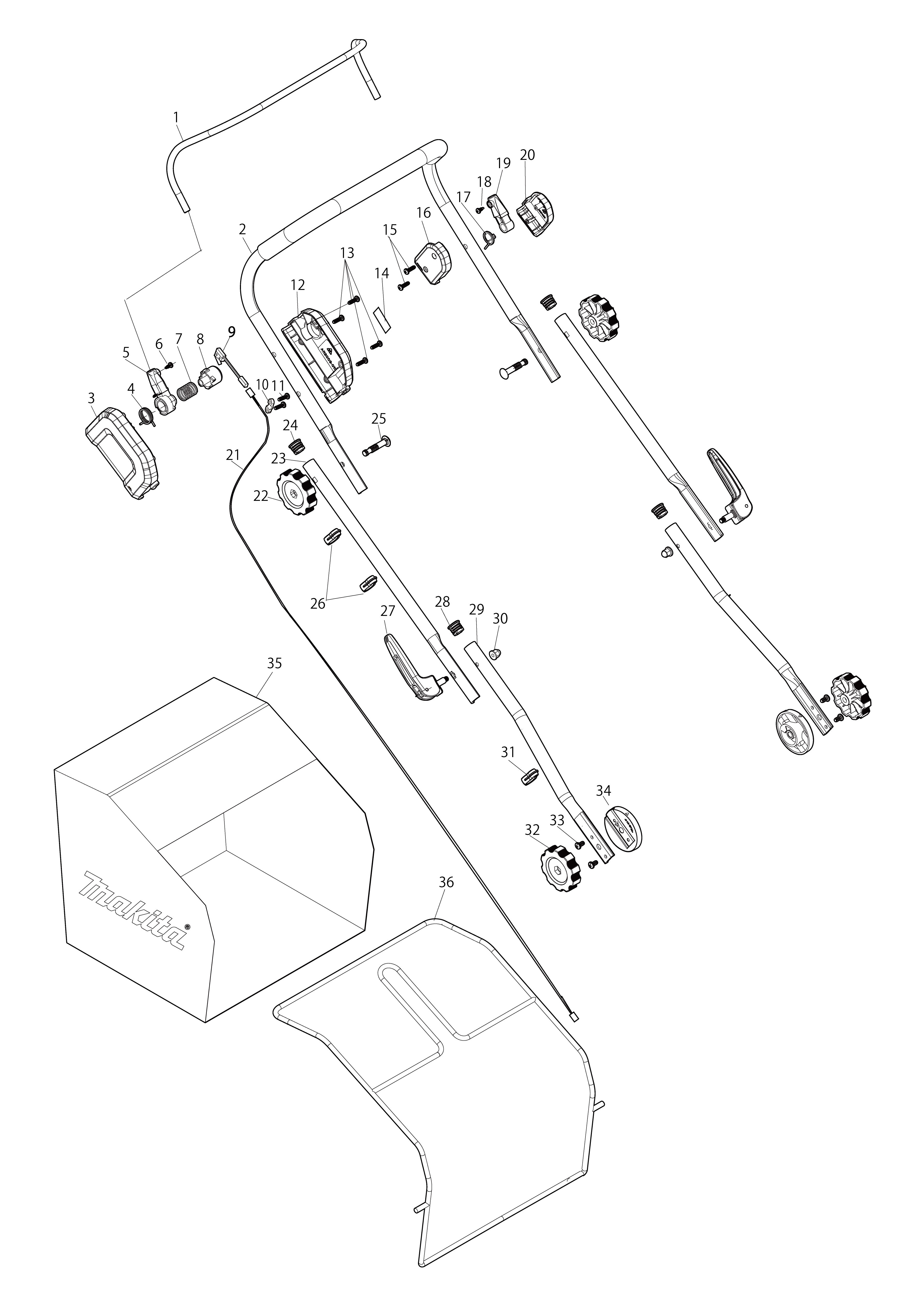 Vue éclatée Makita DUV320#01