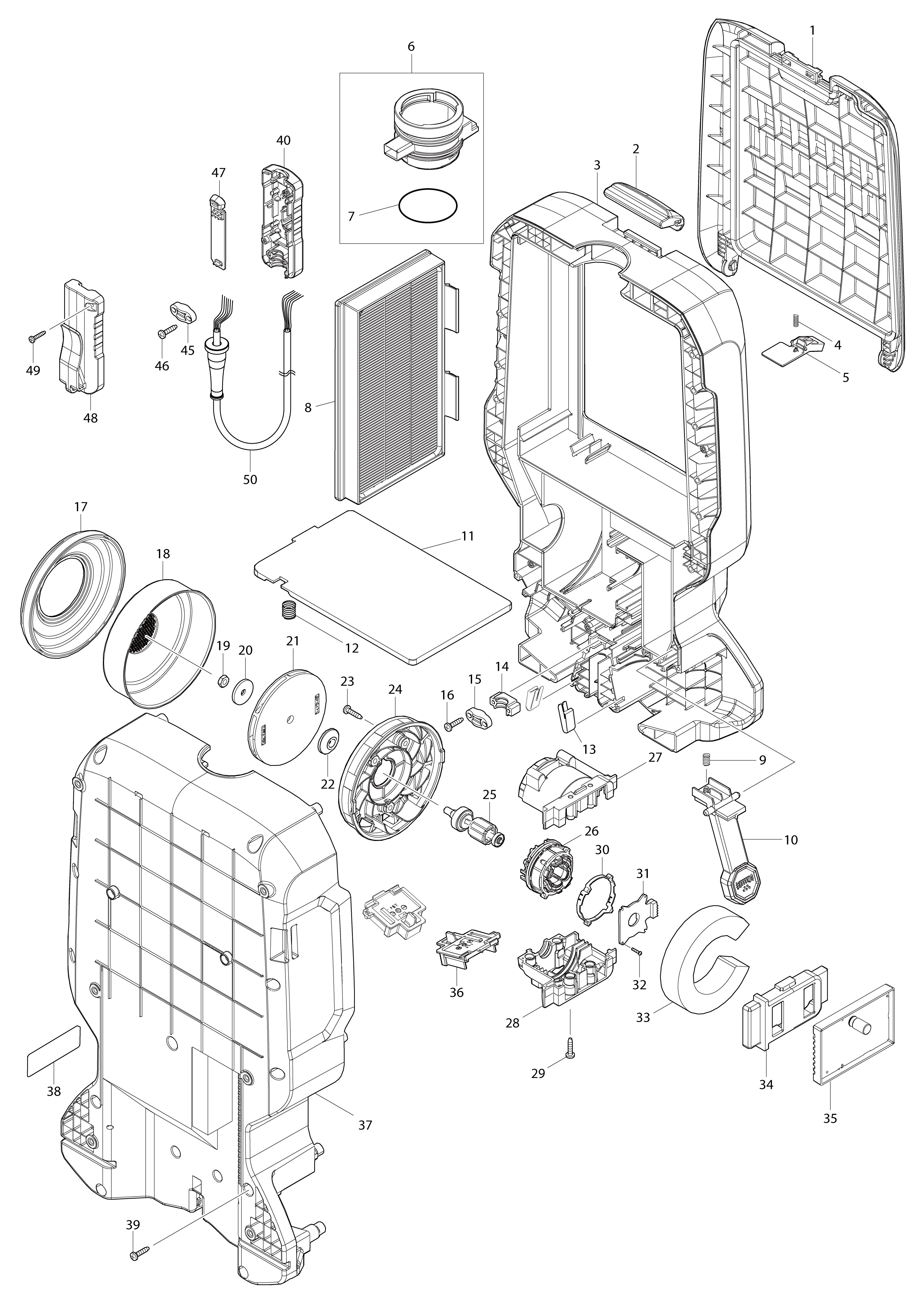 Vue éclatée Makita DVC660#01