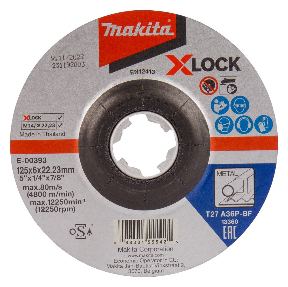 Meule à ébarber X-Lock pour meuleuses Makita