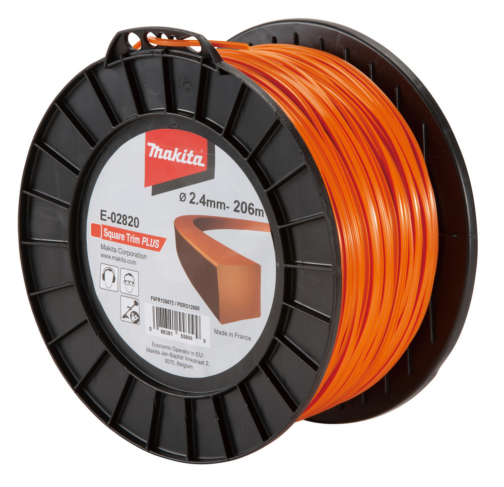 Fil nylon carré Plus, 2,4 mm x 206 m Makita