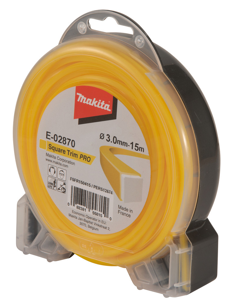 Fil nylon carré Pro, 3,0 mm x 15 m Makita