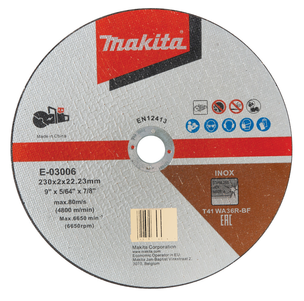 Disques à tronçonner spécial découpeuses à batterie Ø 230 mm Makita