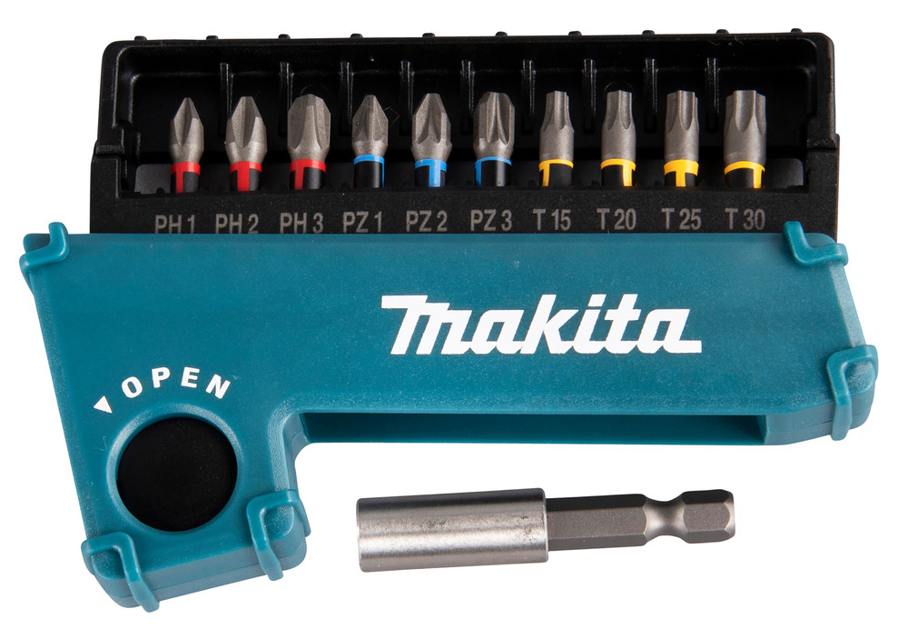 Impact Premier Torsion screw bit set, 1/4", 11 pcs Makita