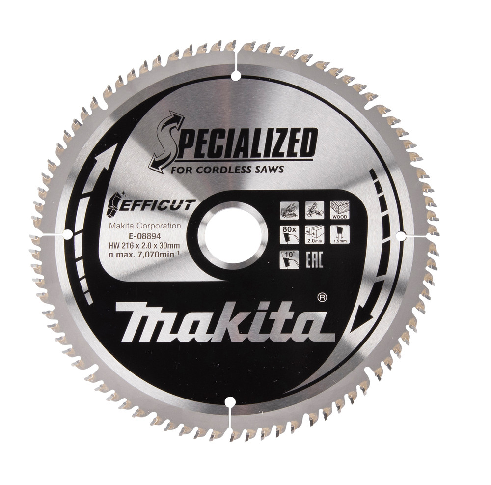 Lames carbures ''EFFICUT'' pour bois, pour scies radiales à batterie Makita