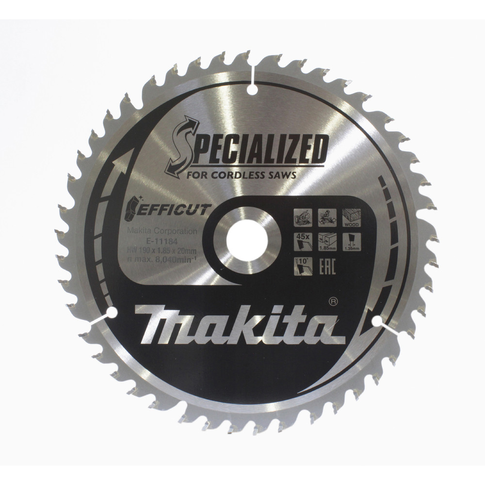 Lame de scie circulaire, T.C.T Efficut, 190 x 20 mm, 45 dents Makita
