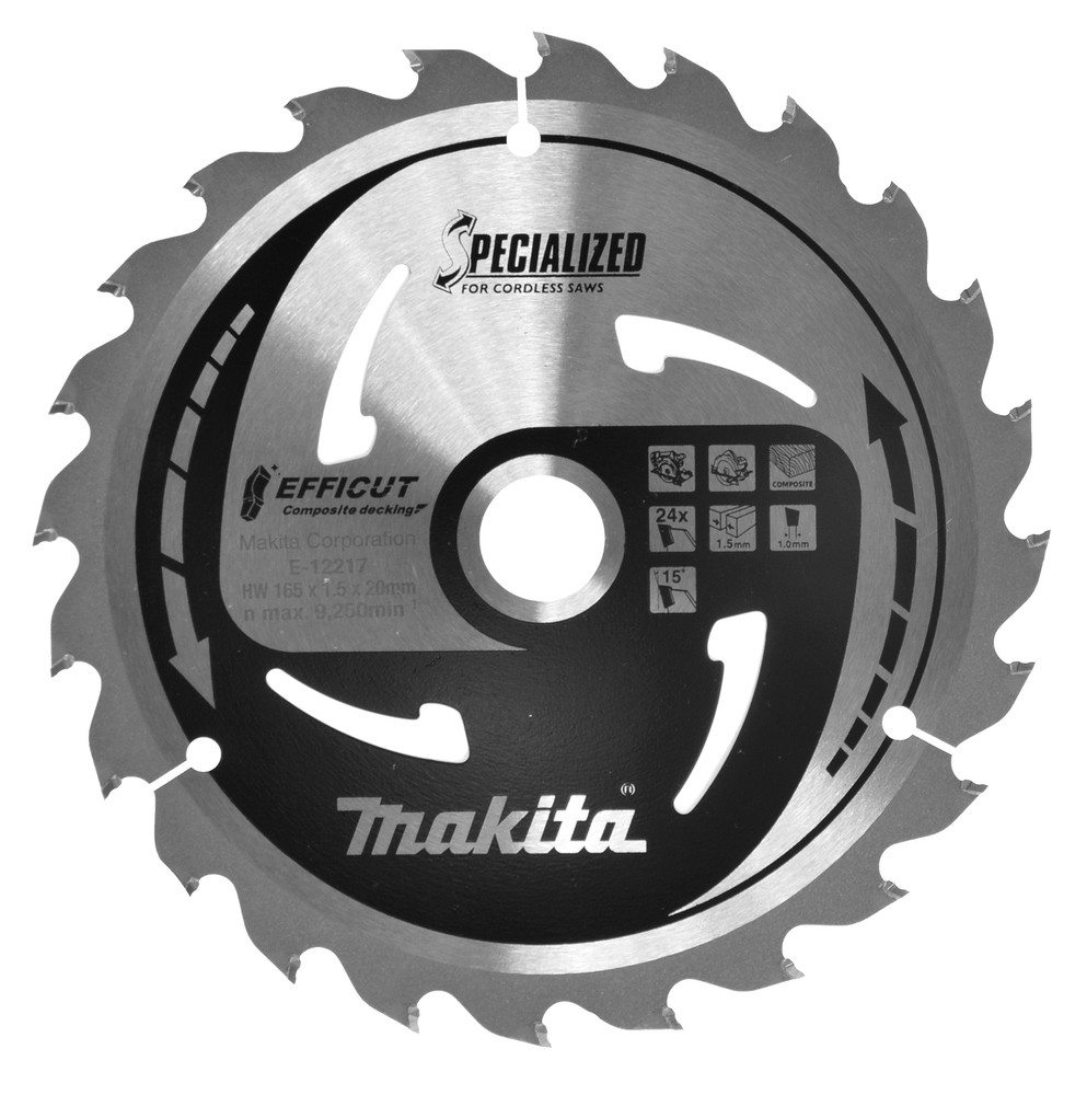 LAME CIRCULAIRE EFFICUT BOIS COMPOSITE 165x20MM 24D Makita
