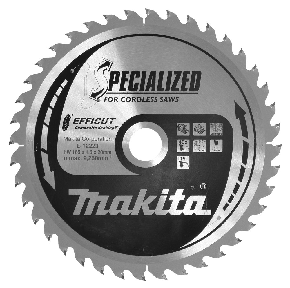 LAME CIRCULAIRE EFFICUT BOIS COMPOSITE 165x20MM 40D Makita