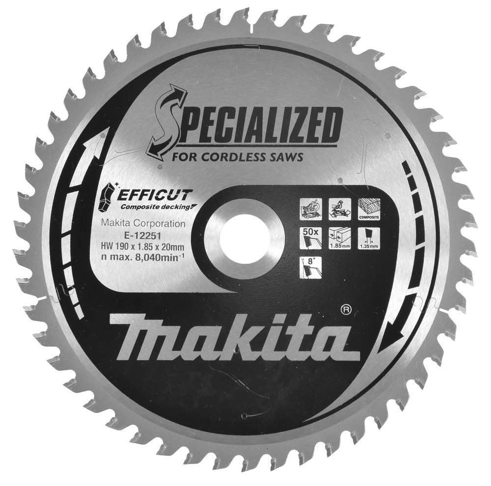 Lame scie circulaire, efficut t.c.t, 190 x 20 mm, 50 t Makita