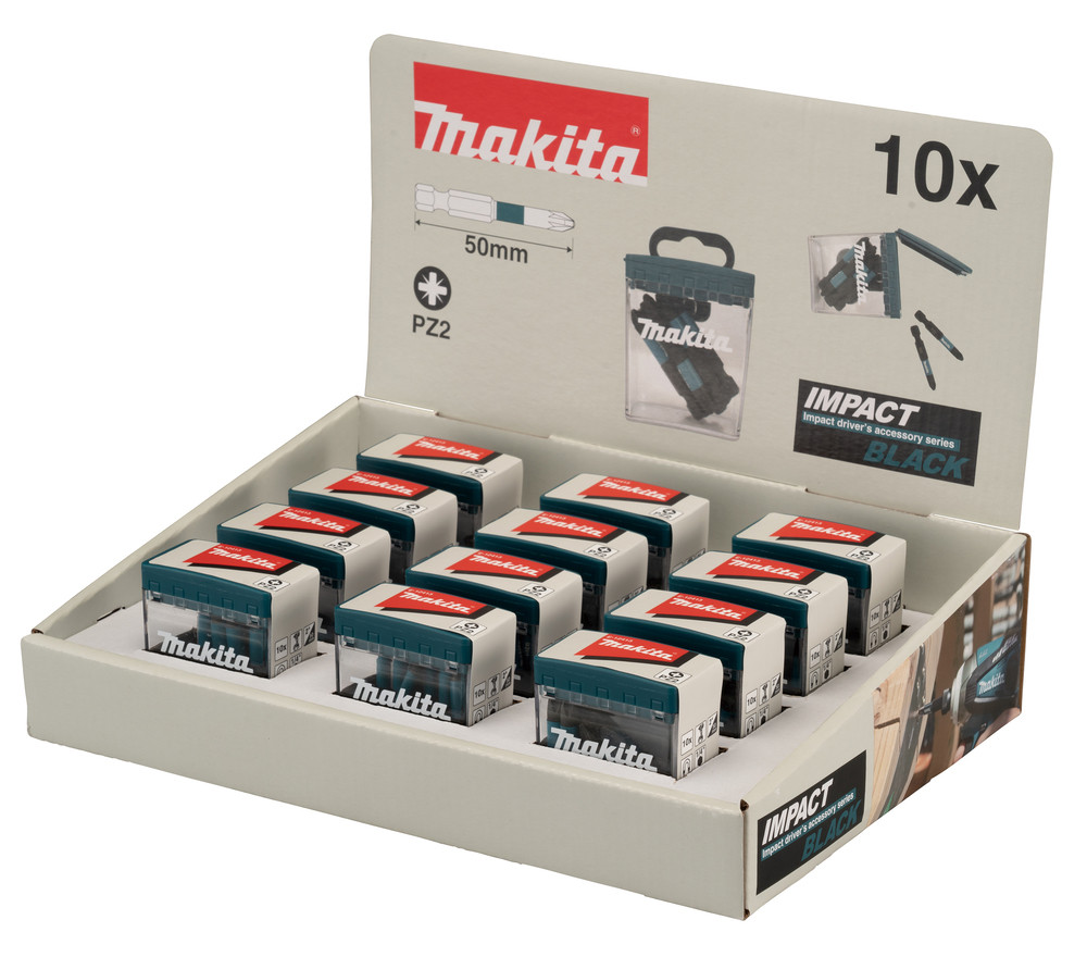 Pack Embouts Impact Black 50 mm POZIDRIV (PZ), Hexa 1/4'' Makita