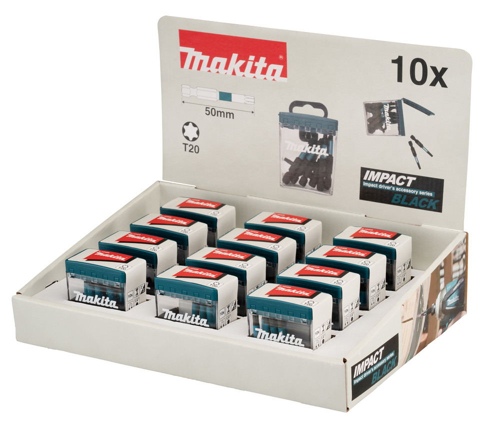 Master Carton 12 x Packs Embouts Impact Black TORX® T20 50 mm Makita