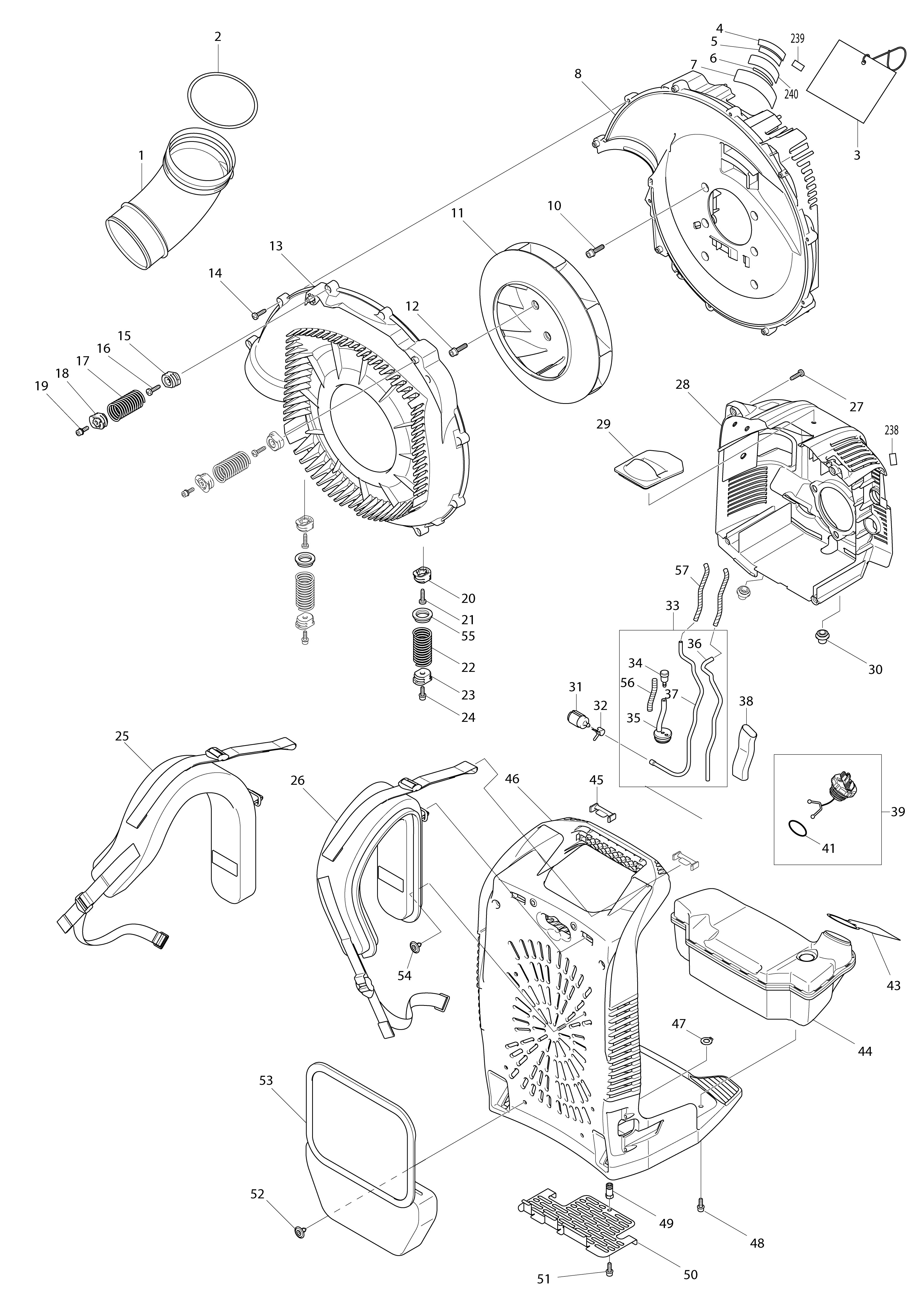 Vue éclatée Makita EB7650TH#01