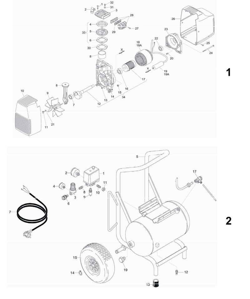 PIECES DETACHEES COMPRESSEUR HITACHI EC198