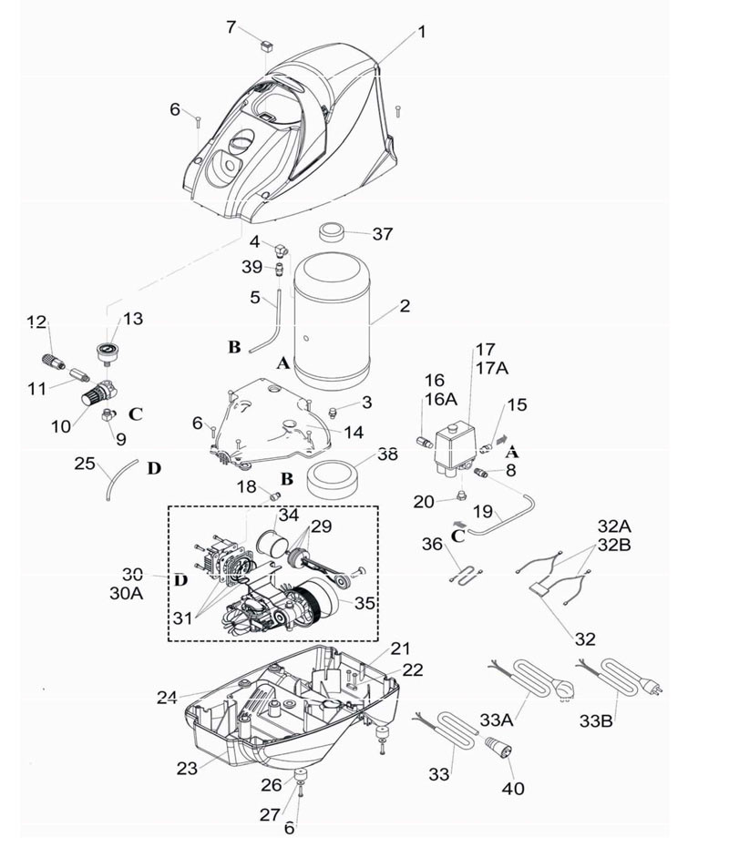 PIECES DETACHEES COMPRESSEUR HITACHI EC58 - Pièces détachées