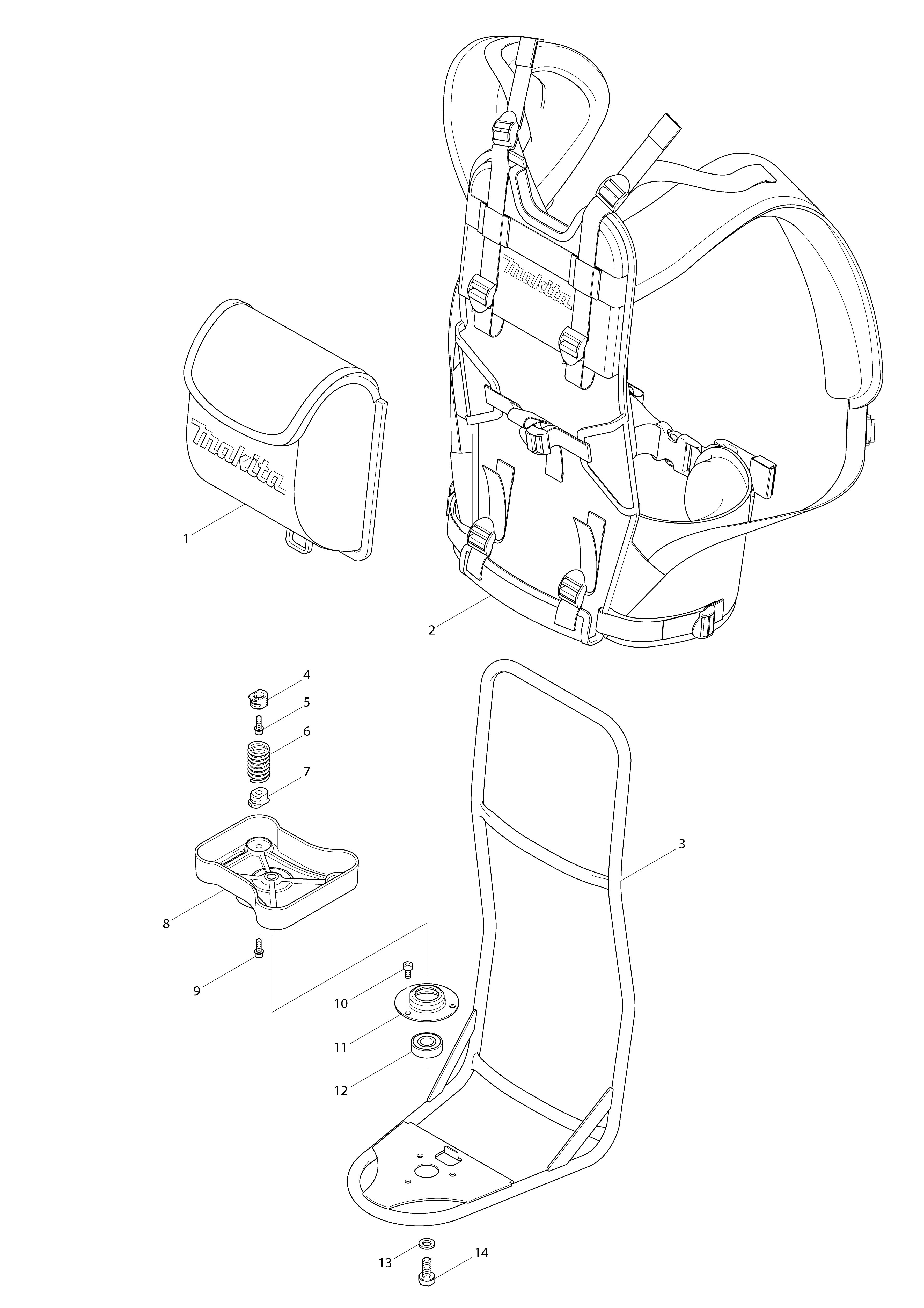 Vue éclatée Makita EM4350RH#01