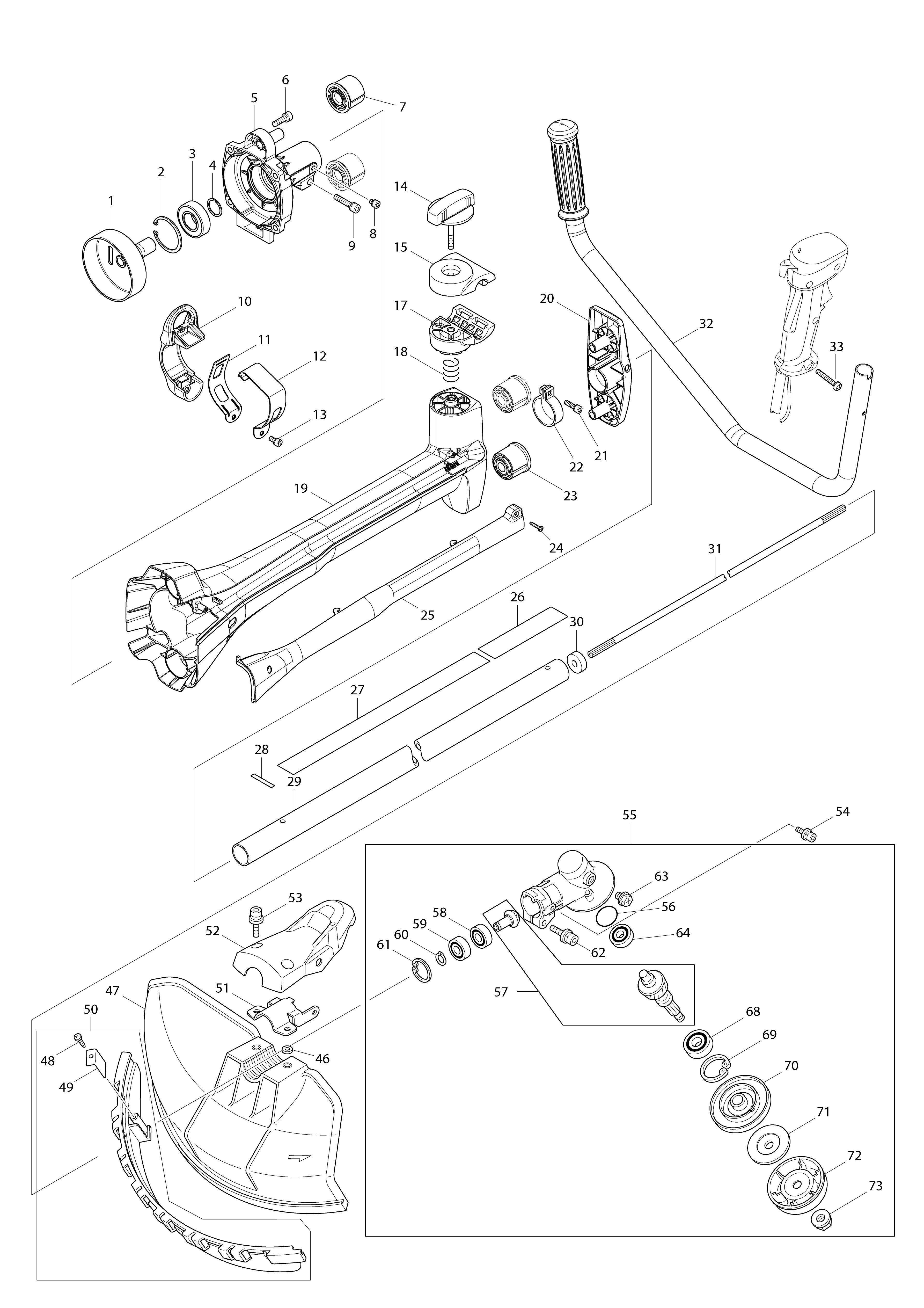 Vue éclatée Makita EM4351UH#01