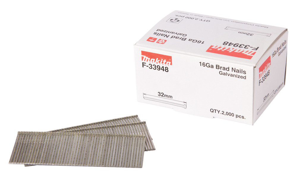 Clous brads T 16 Ga galvanisés, pour cloueurs (GF600, DBN600, SKN16, NT65A, IM65) Makita