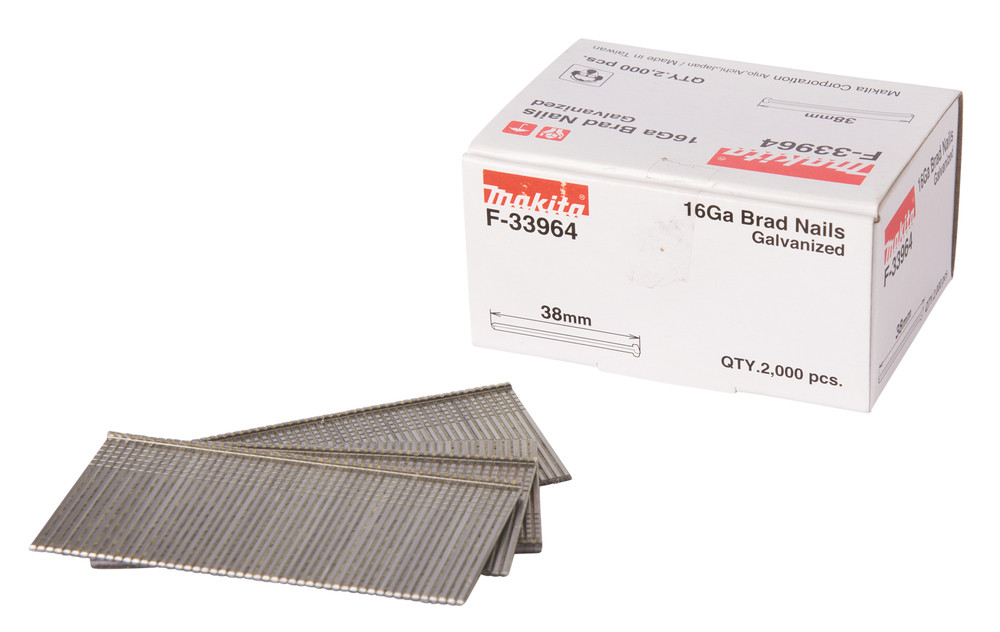 Clous brads T 16 Ga galvanisés, pour cloueurs (GF600, DBN600, SKN16, NT65A, IM65) Makita