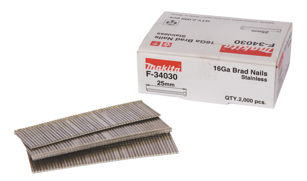 Clous brads T 16 Ga inox , pour GF600 Makita