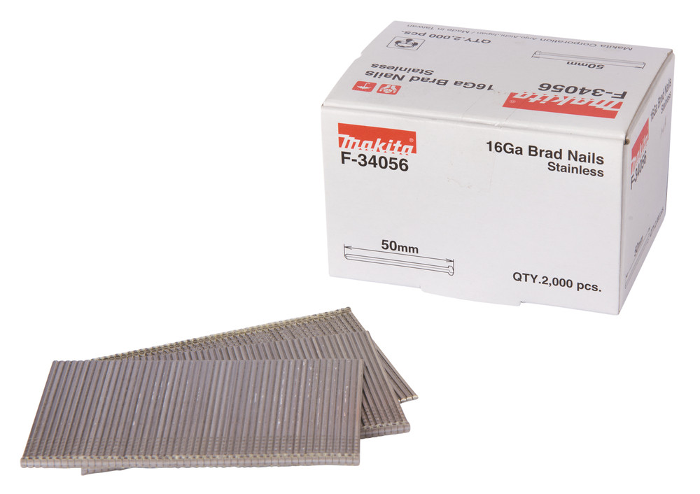 Clous brads T 16 Ga inox , pour GF600 Makita
