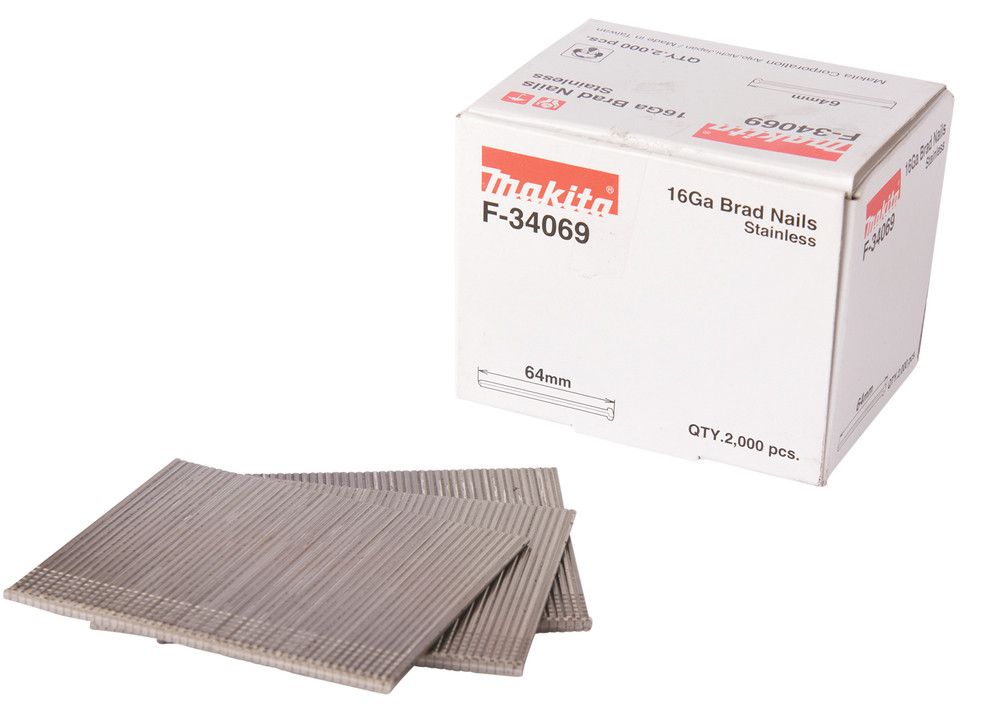 Clous brads T 16 Ga inox , pour GF600 Makita