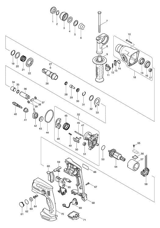 PIECES DETACHEES PERFORATEUR SDS PLUS BHR162RFE