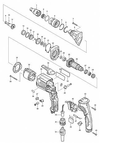 PIECES DETACHEES VISSEUSE PLAQUE DE PLATRE MAKITA FS6300R - Pièces détachées