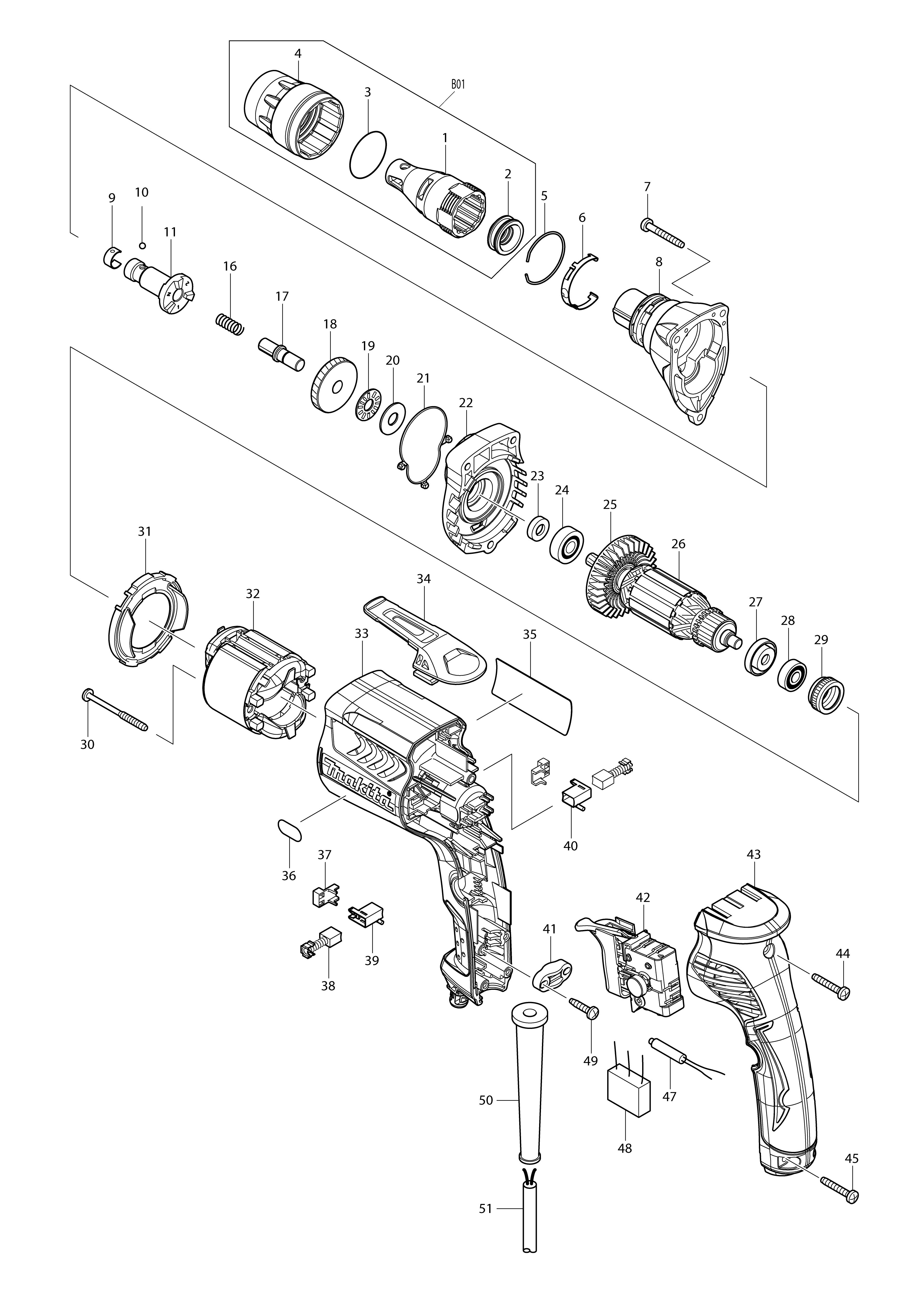 Vue éclatée Makita FS4000#01
