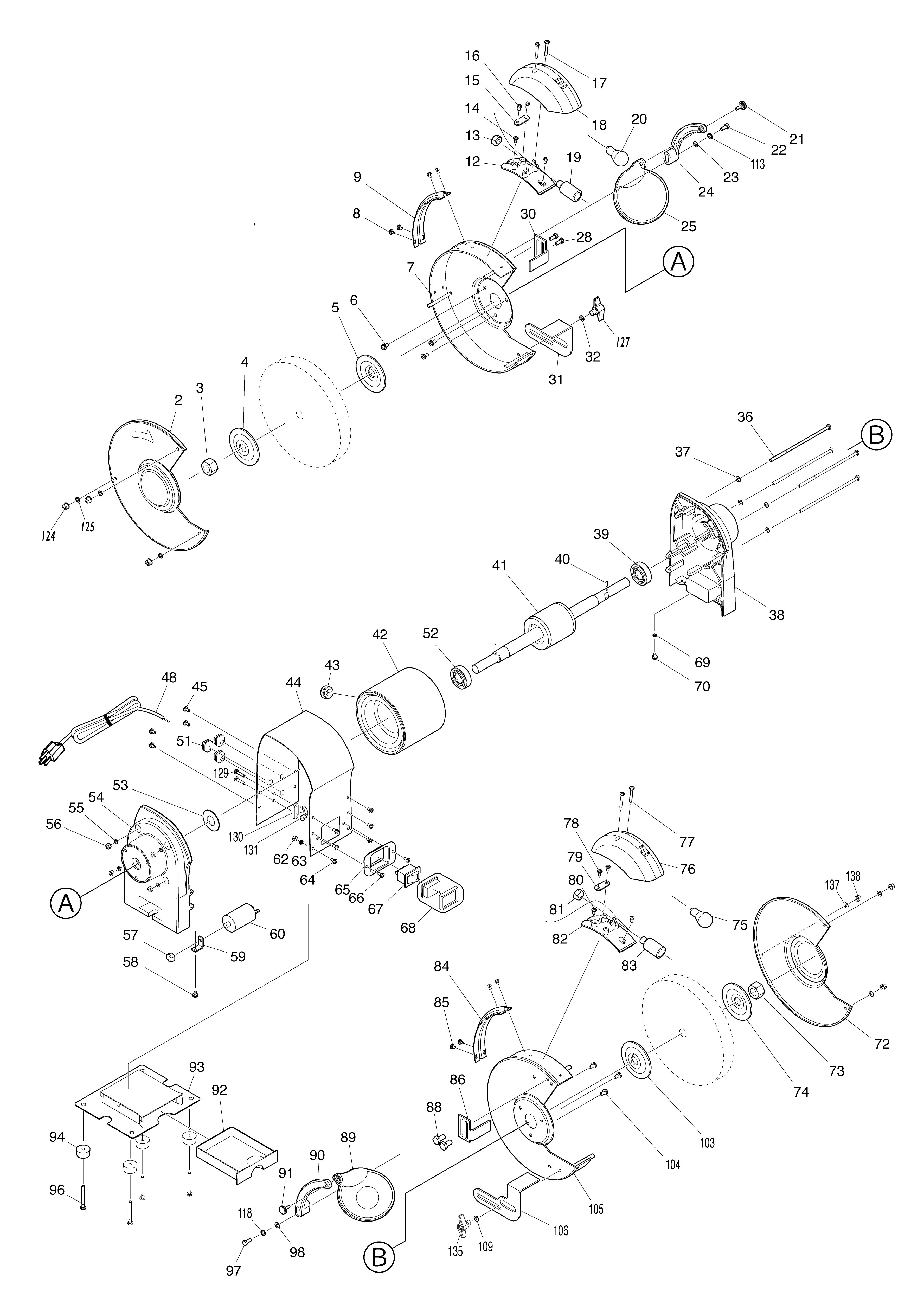 Vue éclatée Makita GB602#01