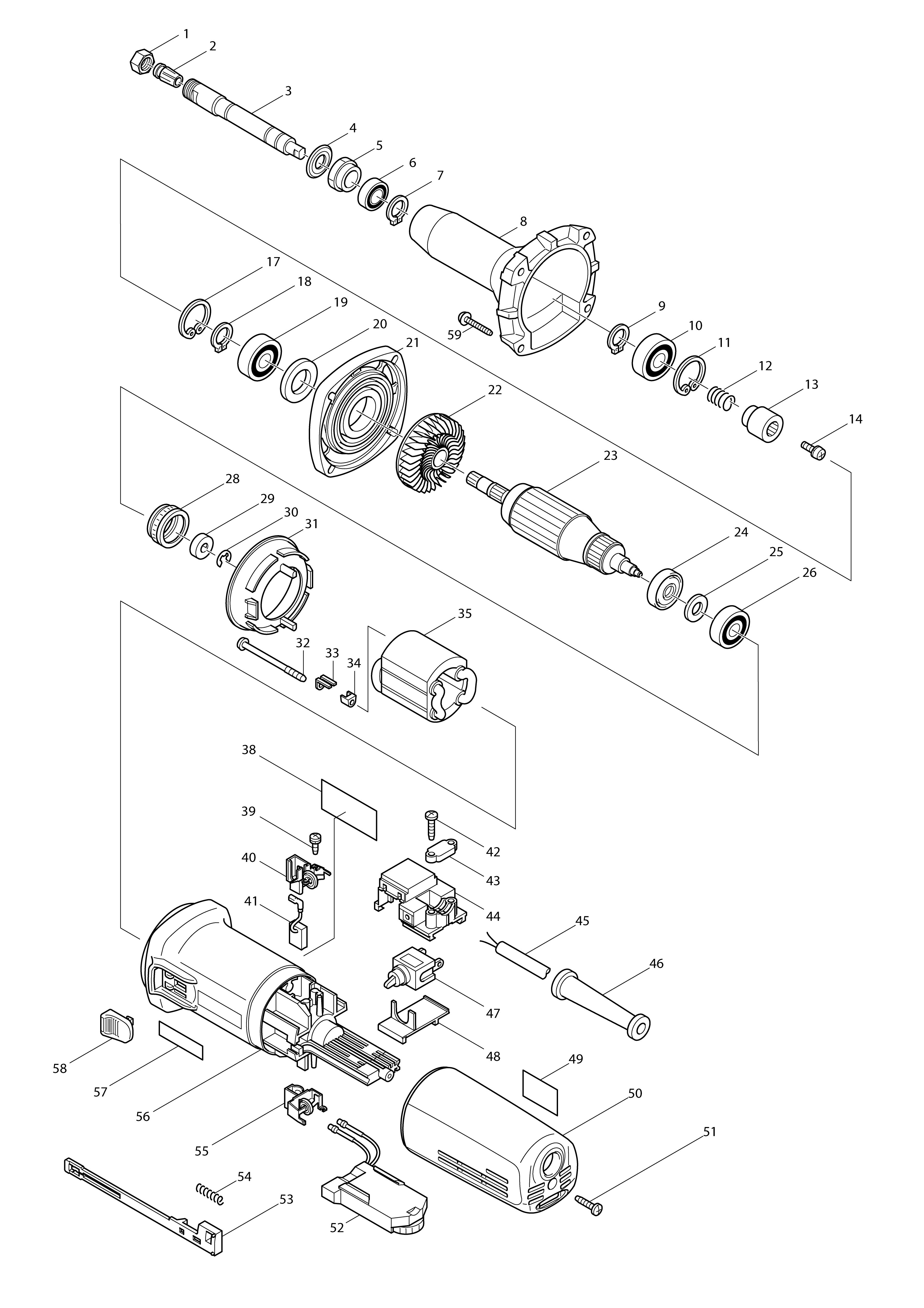 Vue éclatée Makita GD0800C#01