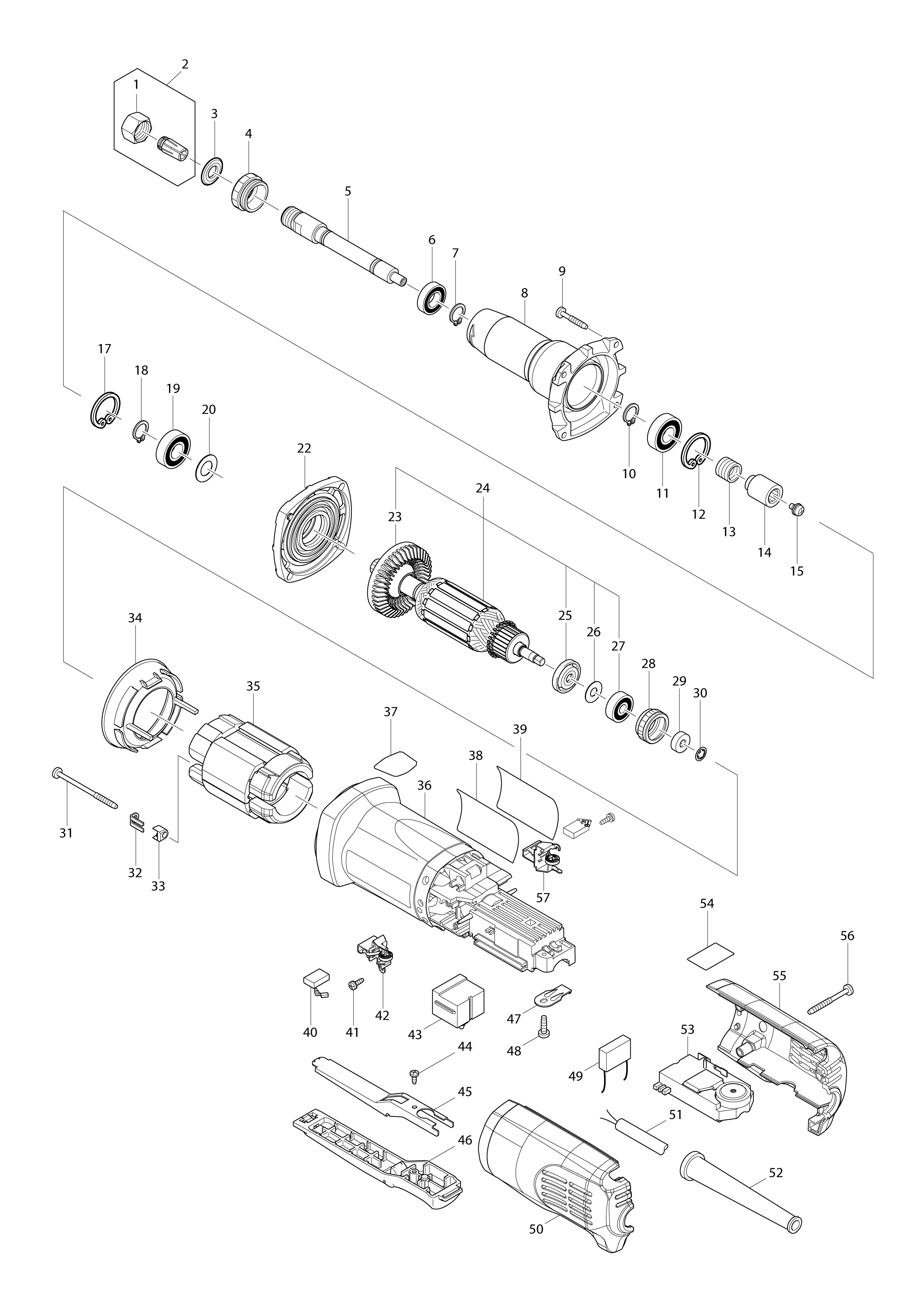 Vue éclatée Makita GD0801C#01
