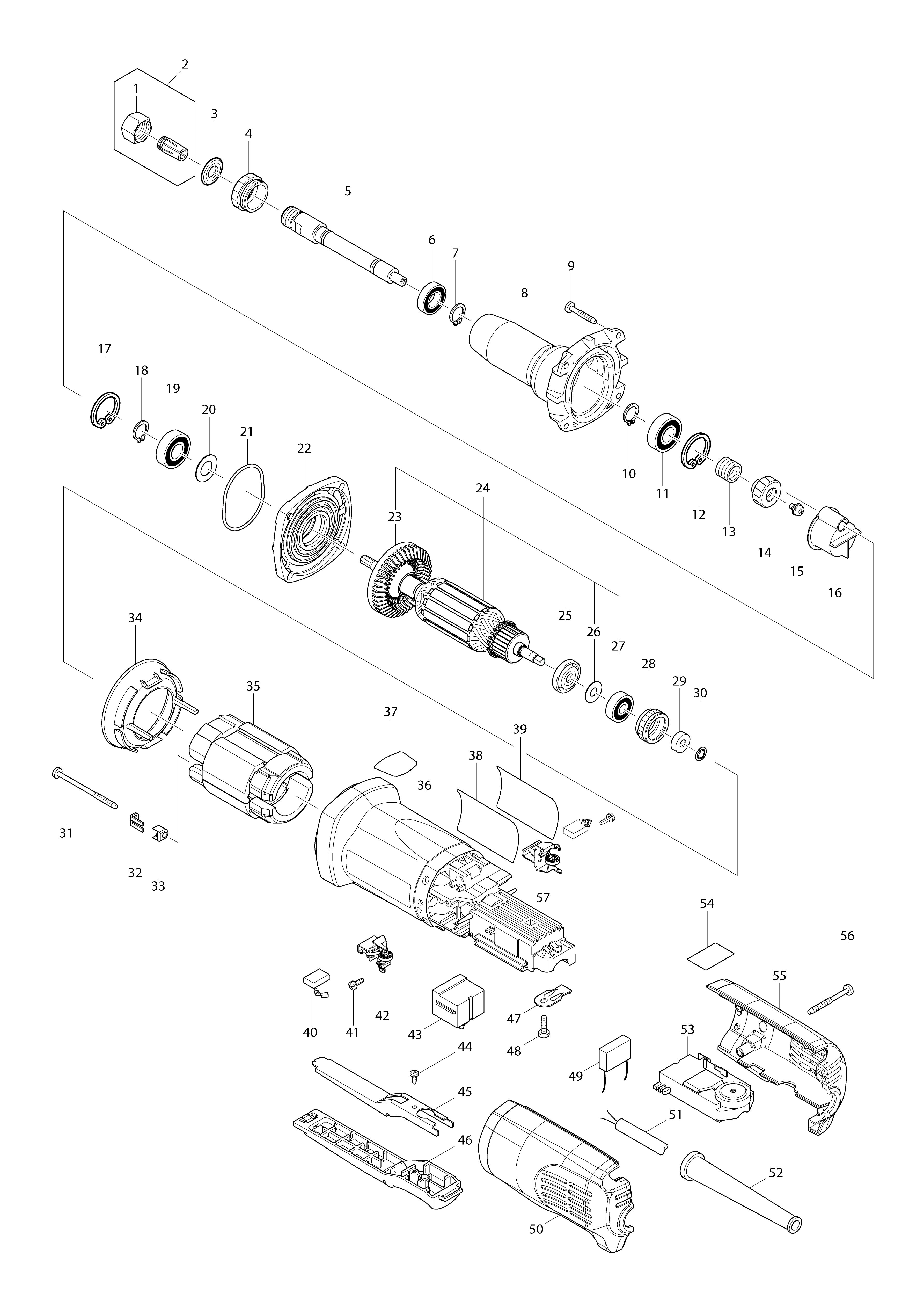 Vue éclatée Makita GD0811C#01