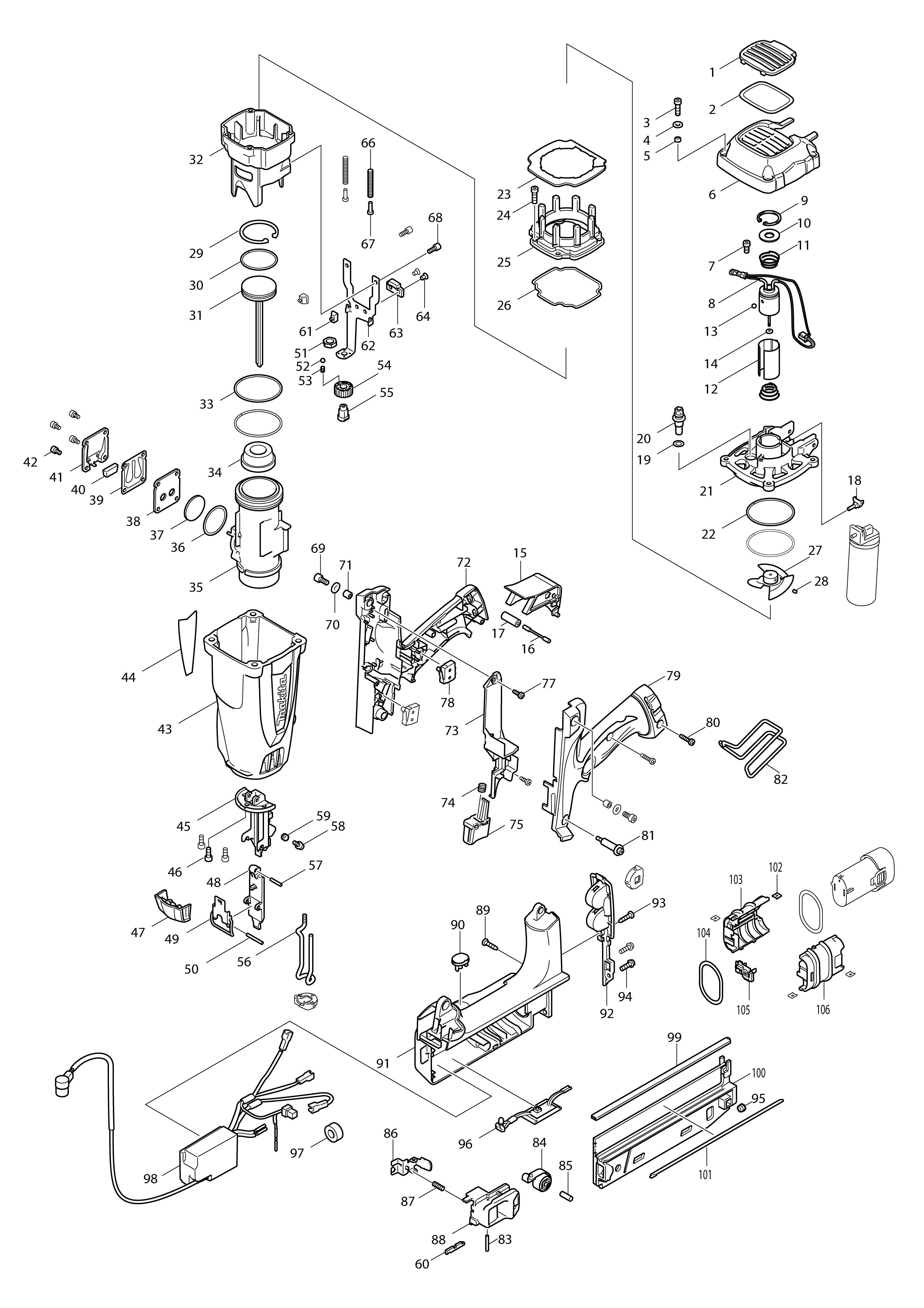 Vue éclatée Makita GF600#01