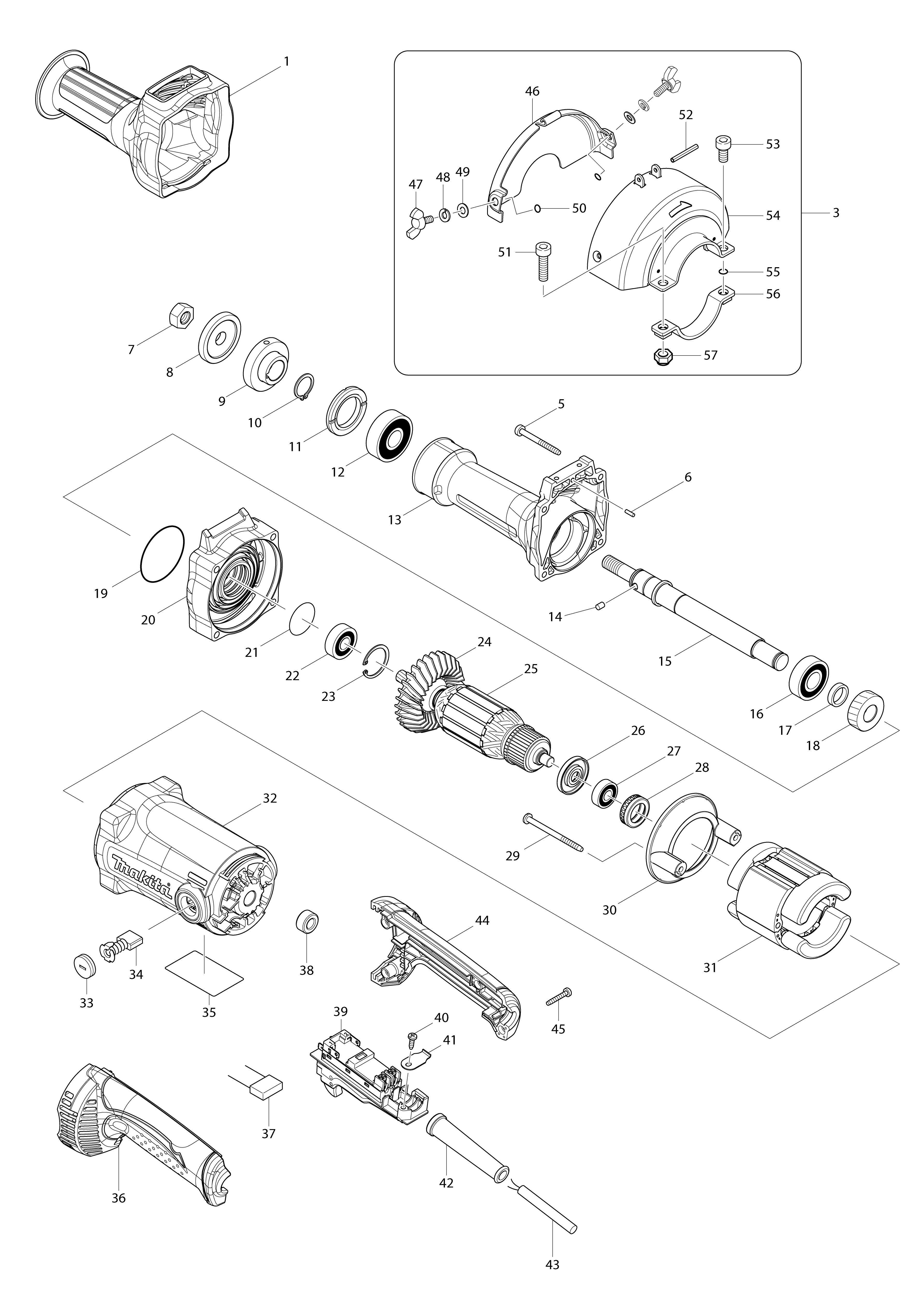 Vue éclatée Makita GS5000#01