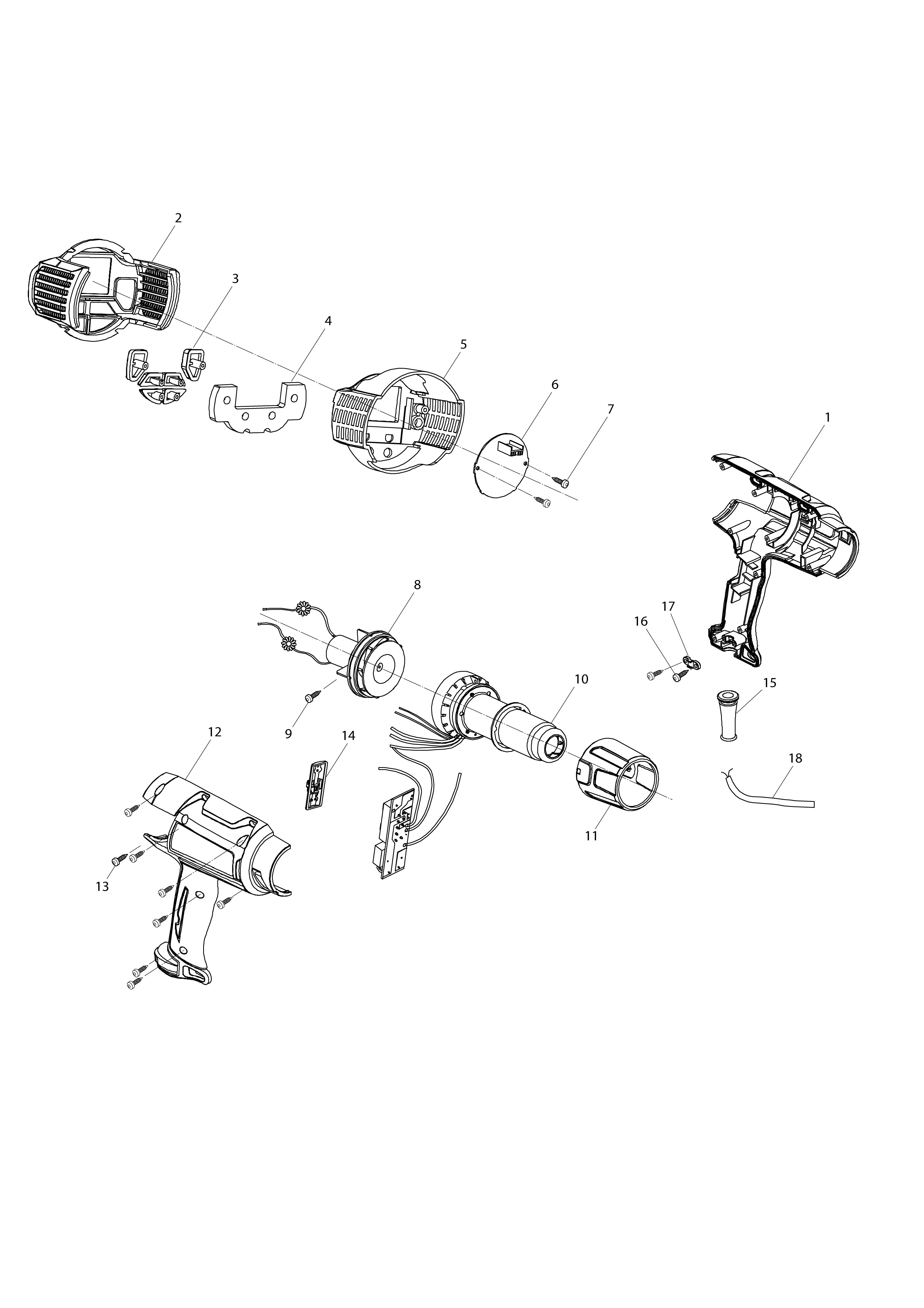Vue éclatée Makita HG6531C#01
