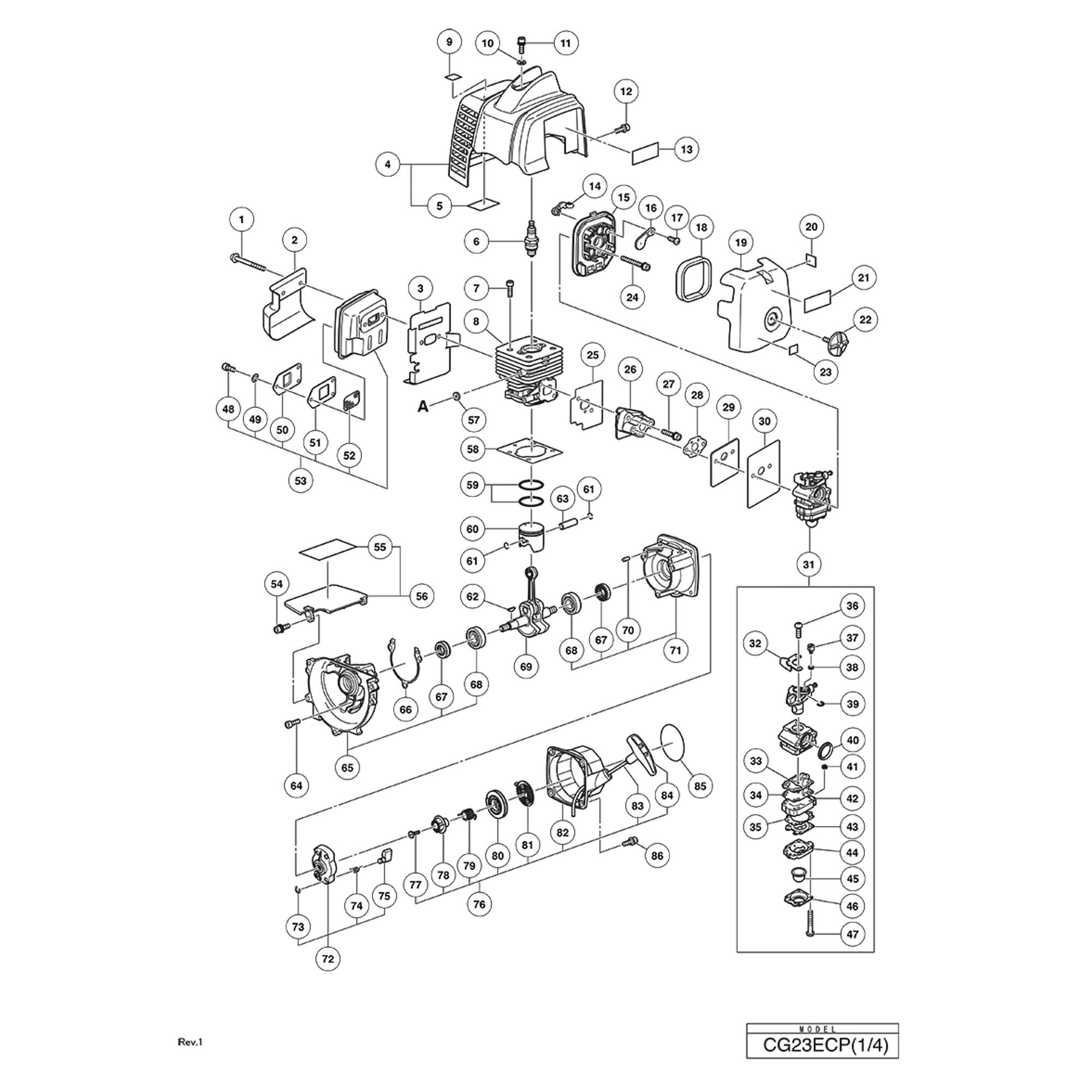Vue éclatée Hitachi Hikoki CG23ECP #01