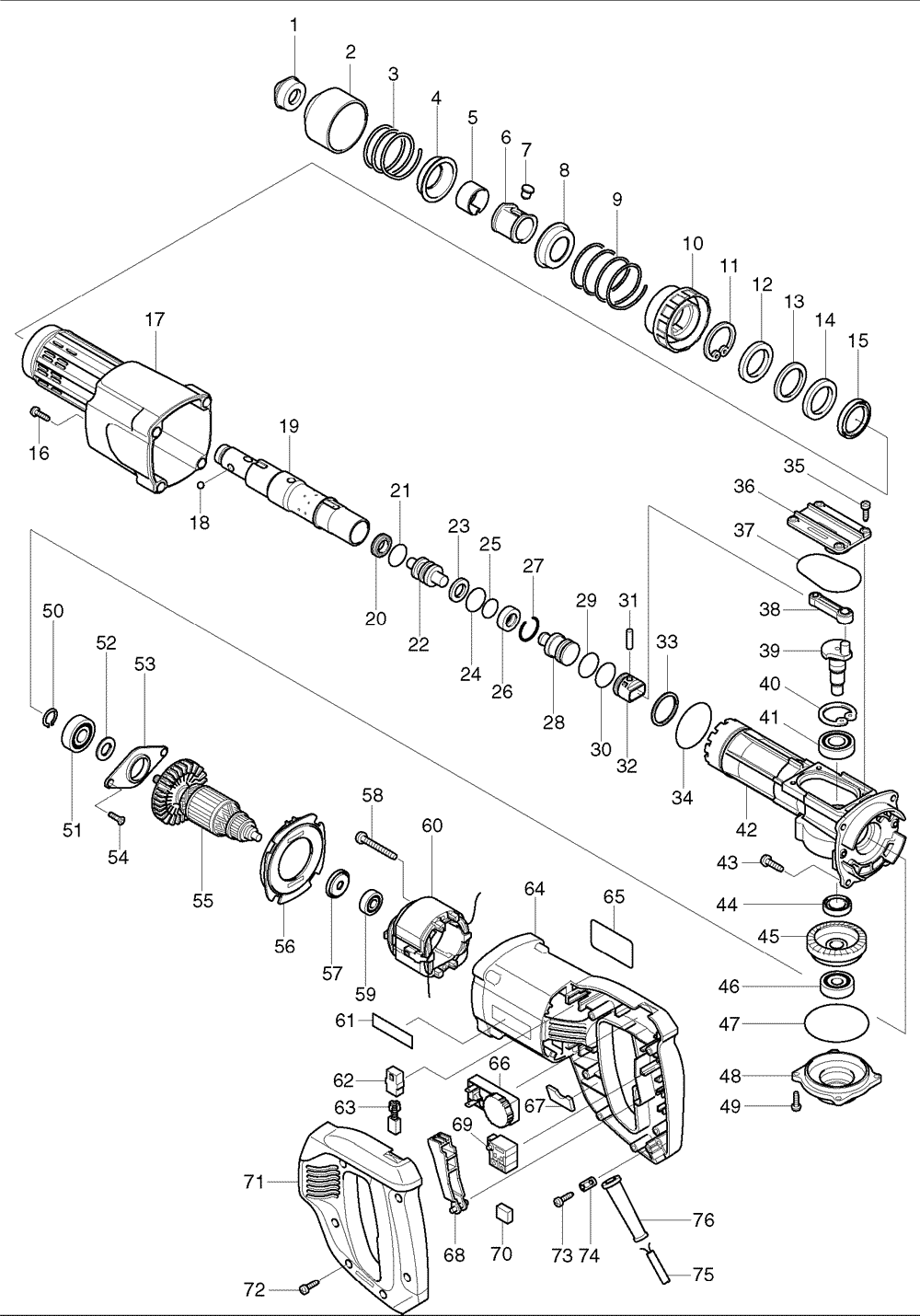 PIECES  DETACHEES  BURINEUR MAKITA HK0500