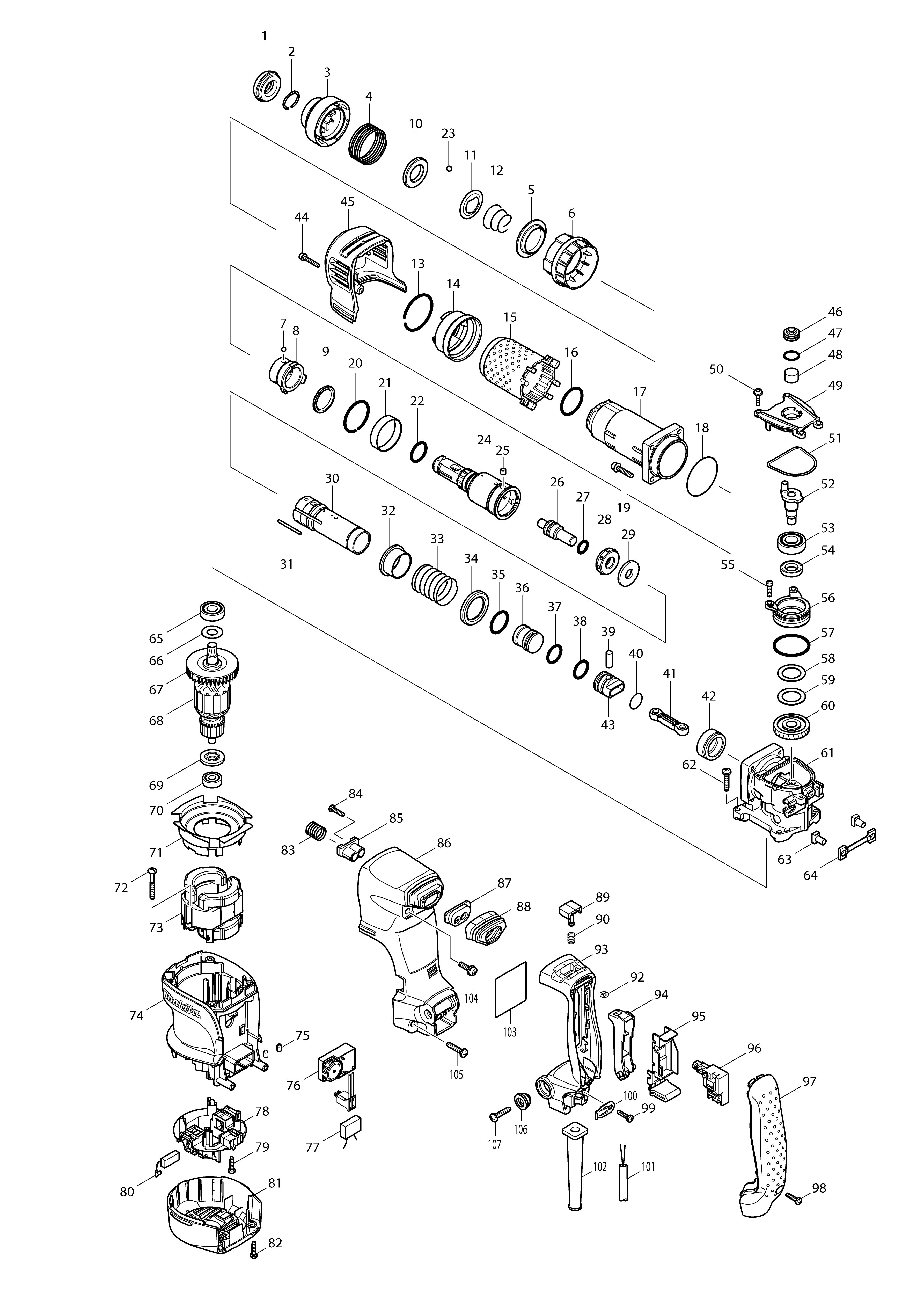 Vue éclatée Makita HK1820#01