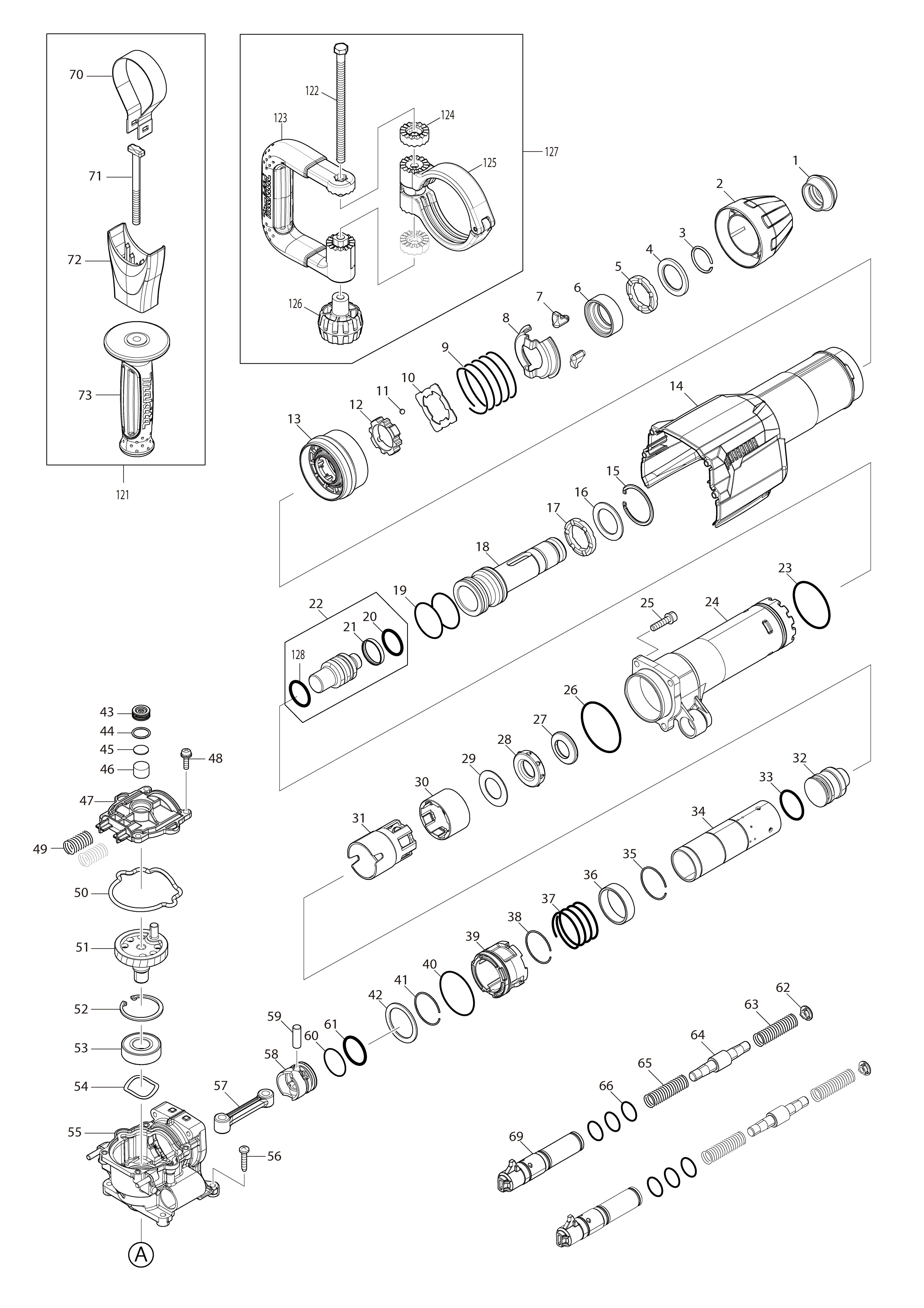 Vue éclatée Makita HM001G#01