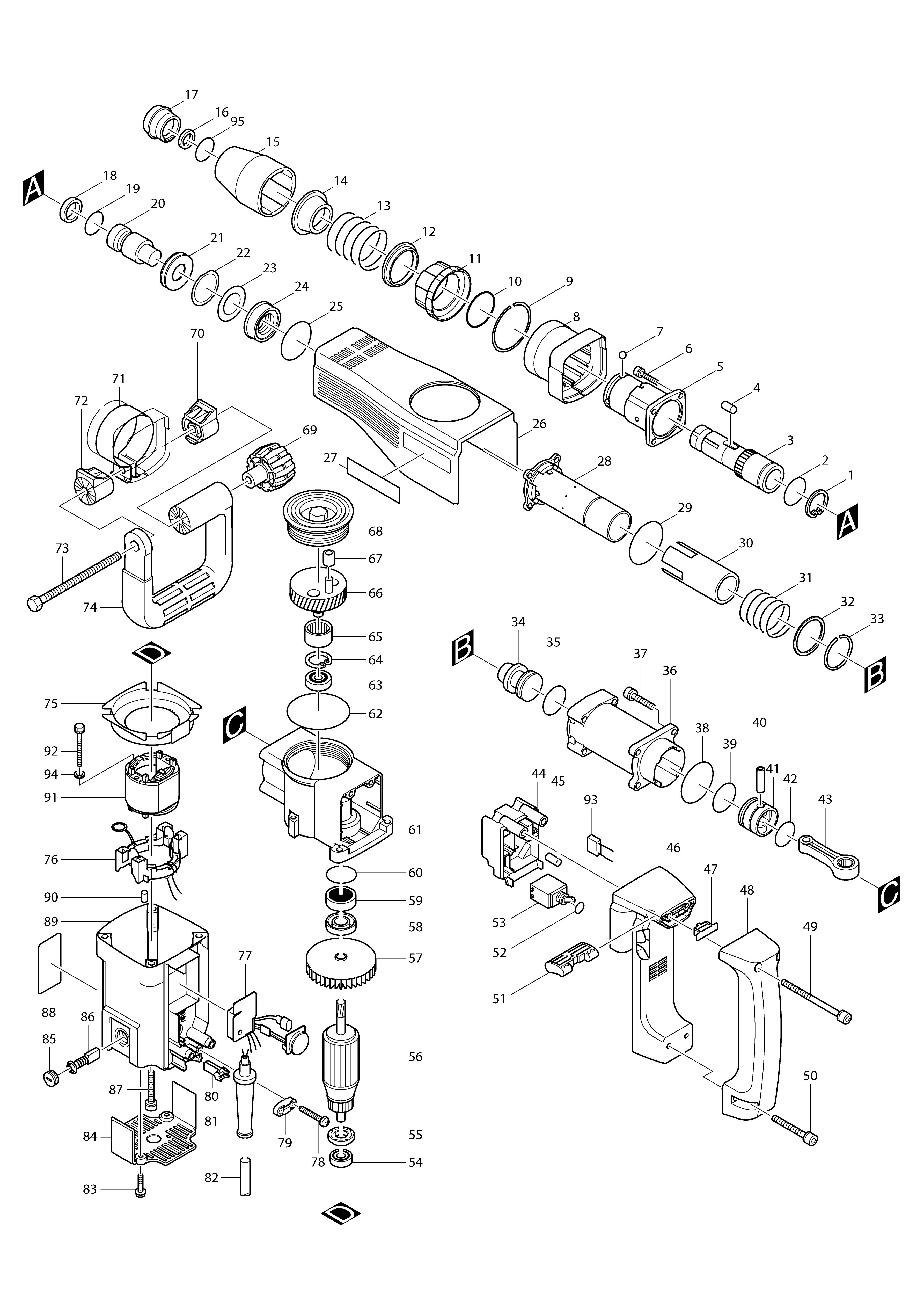 Vue éclatée Makita HM1100C#01