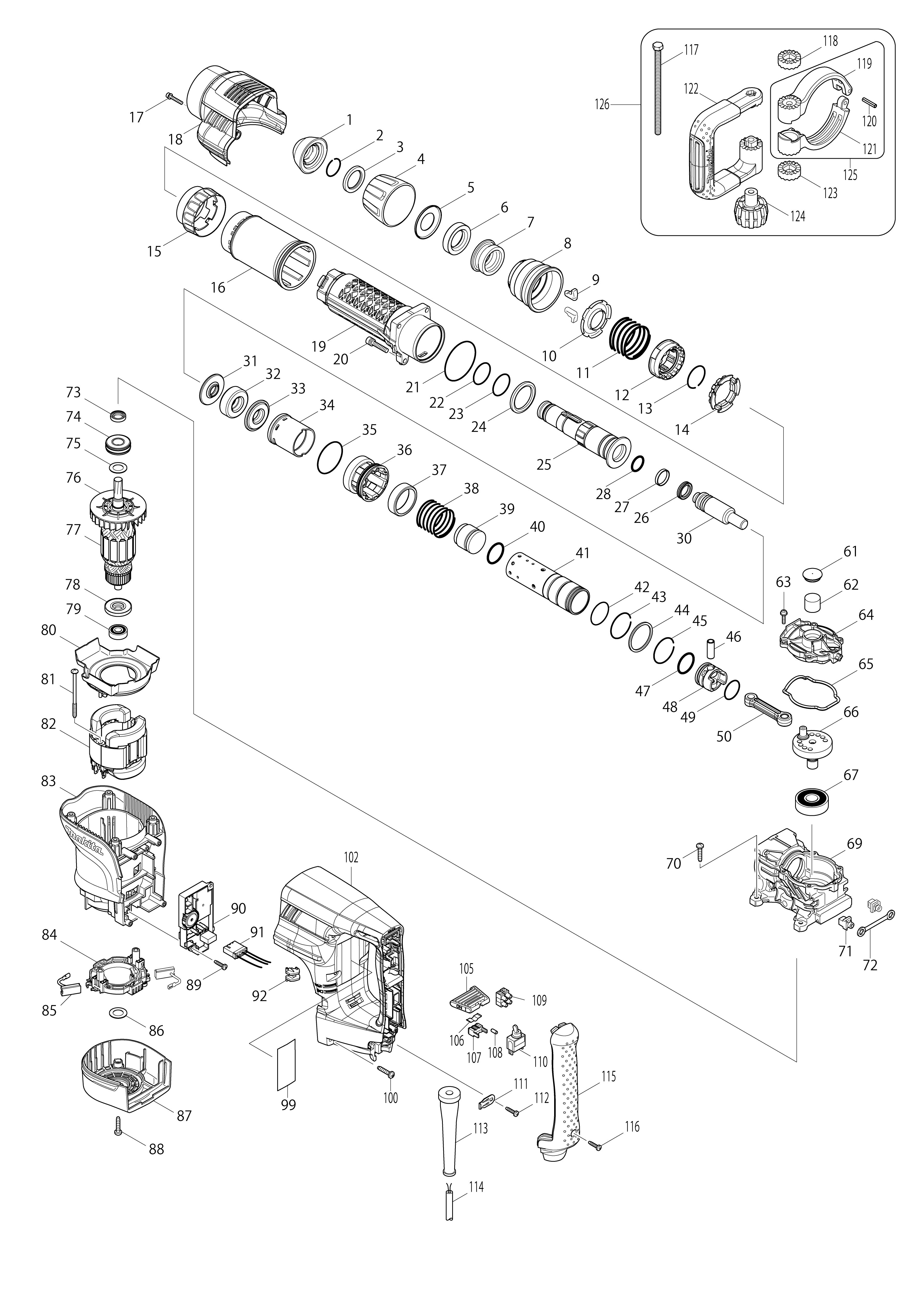 Vue éclatée Makita HM1101C#01