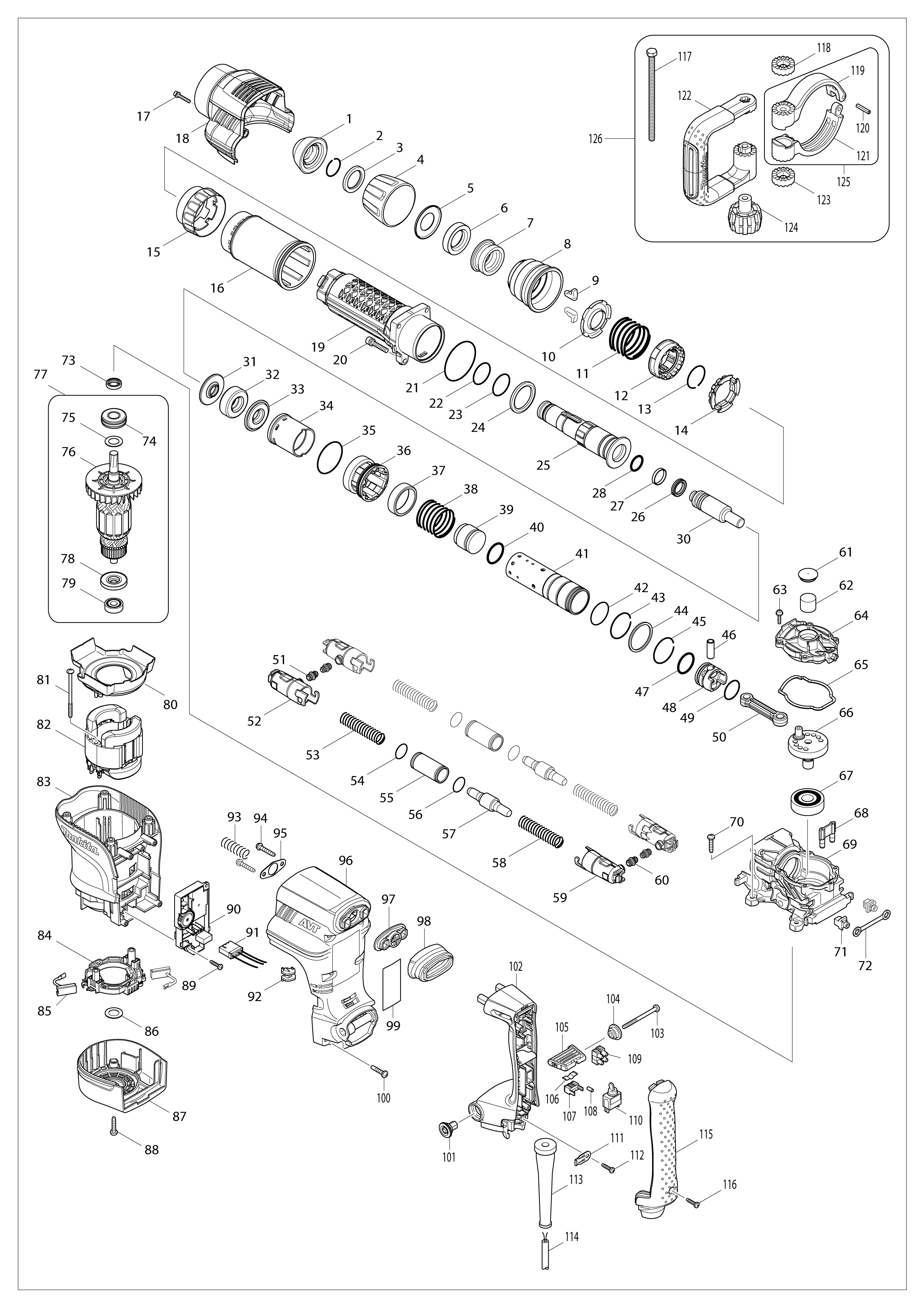 Vue éclatée Makita HM1111C#01