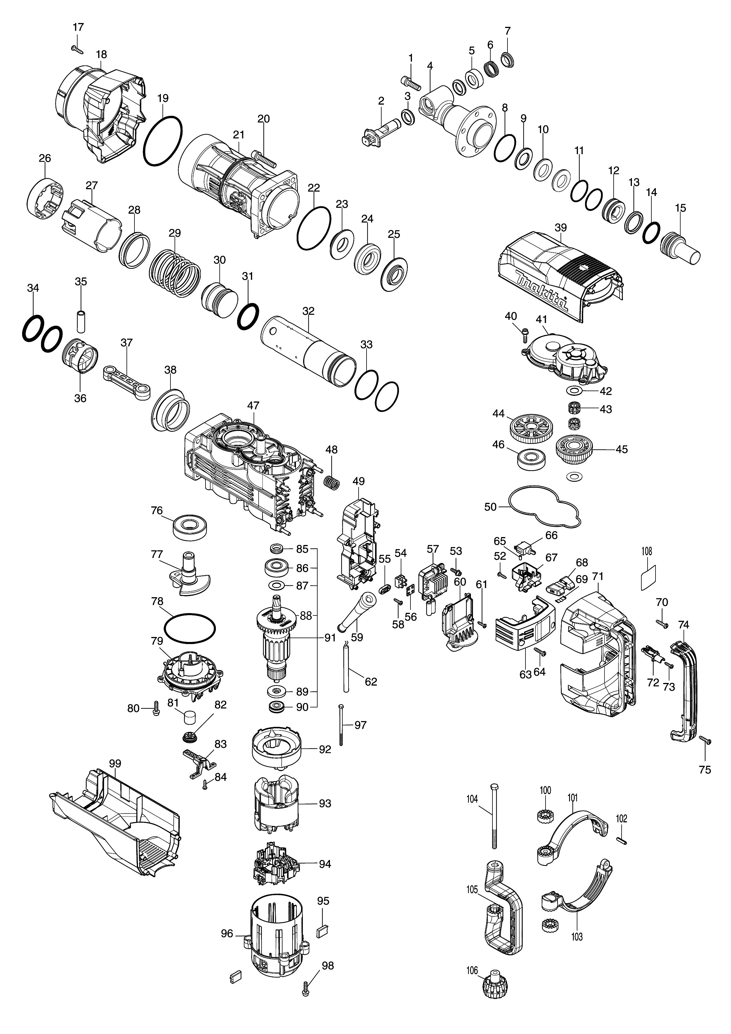 Vue éclatée Makita HM1501#01