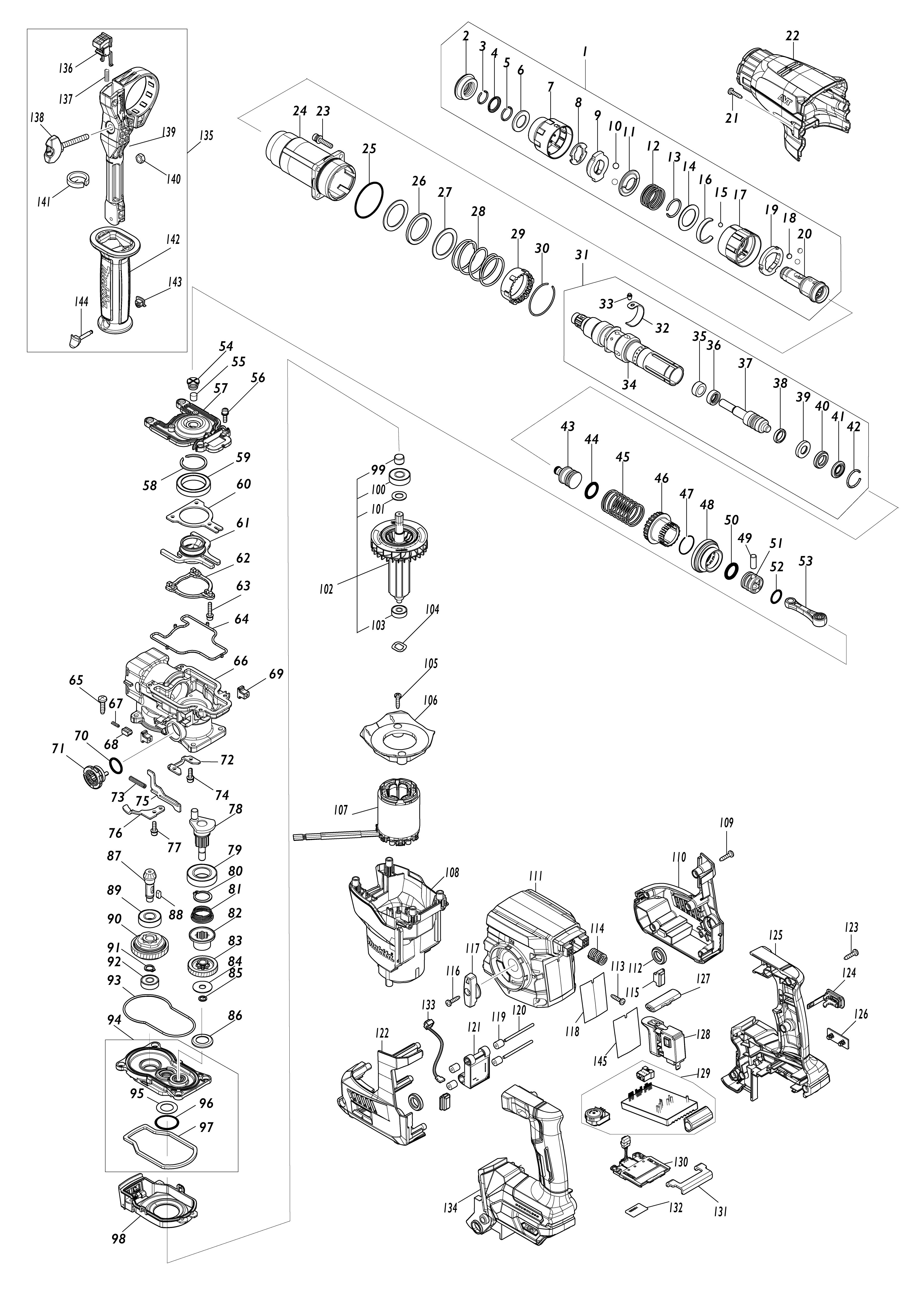 Vue éclatée Makita HR009G#01