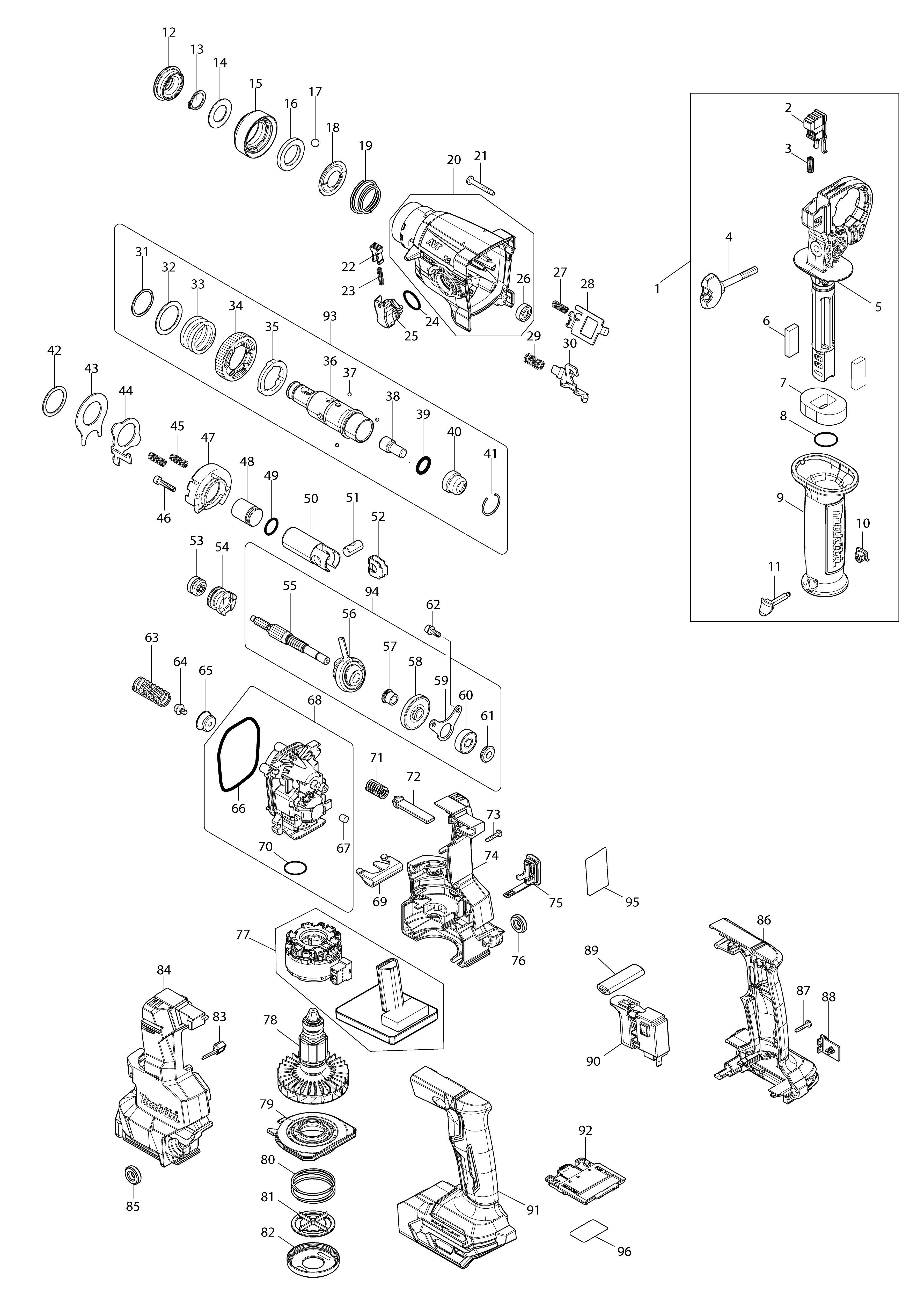 Vue éclatée Makita HR010G#01