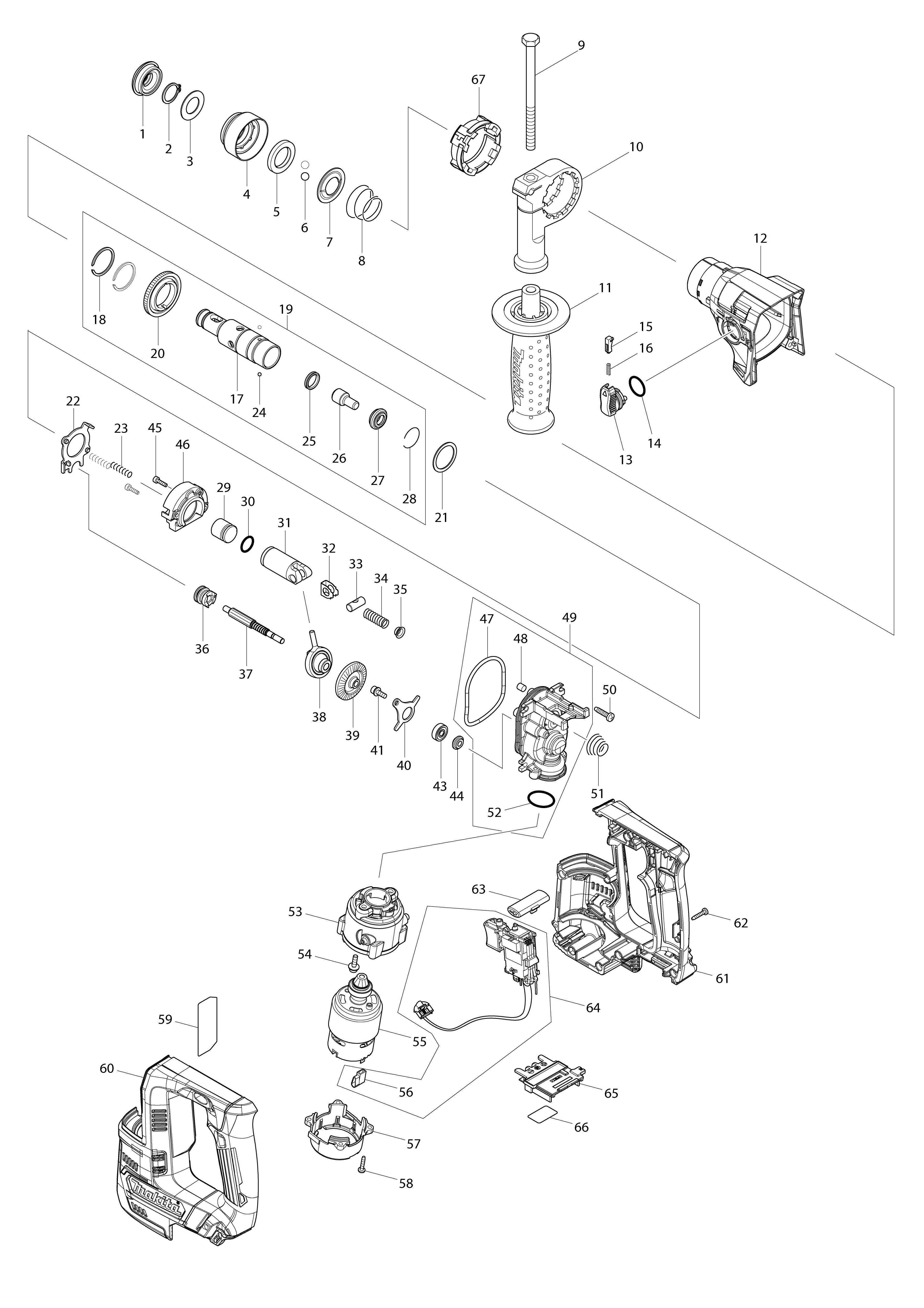Vue éclatée Makita HR140D#01