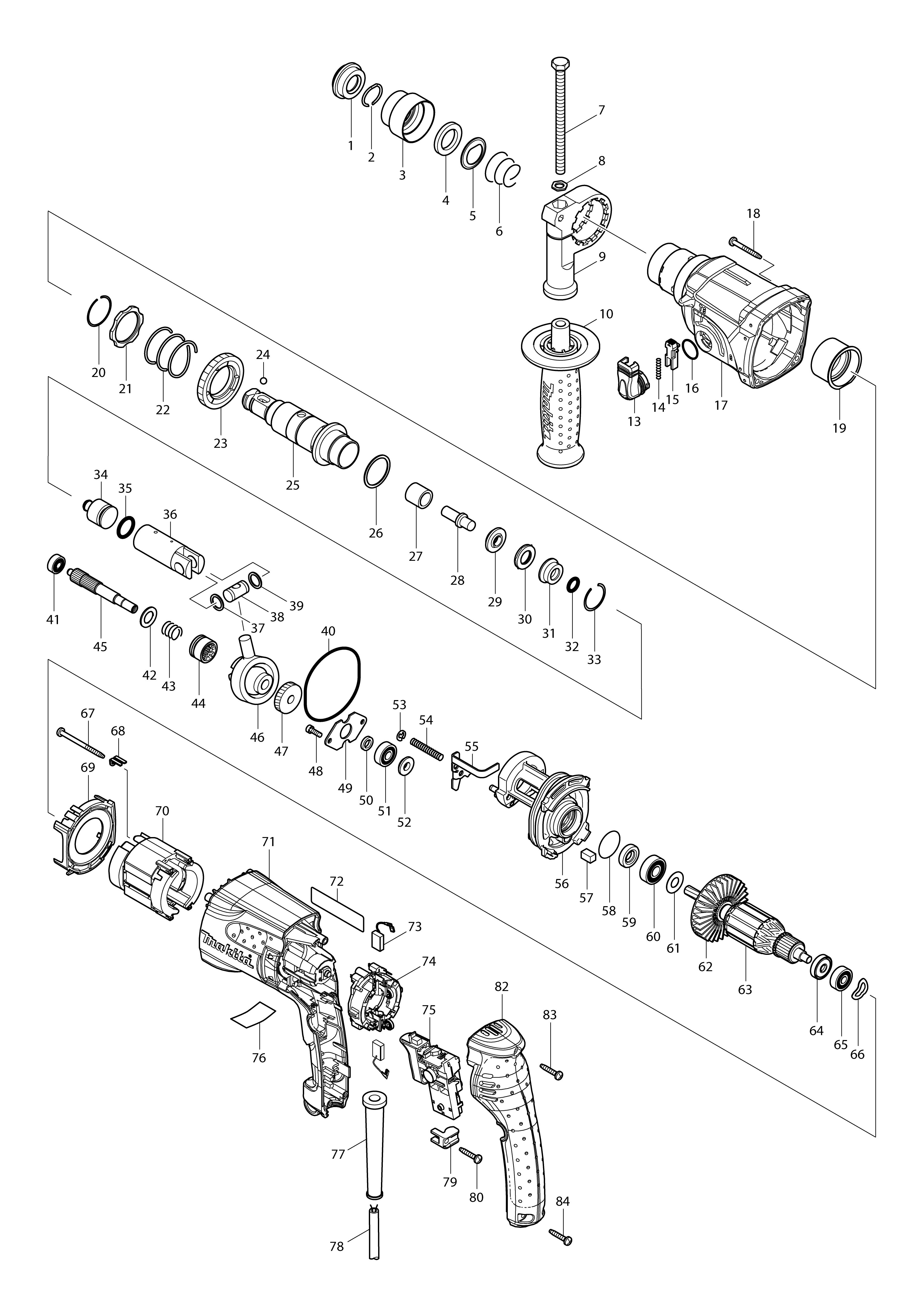 Vue éclatée Makita HR2230#01