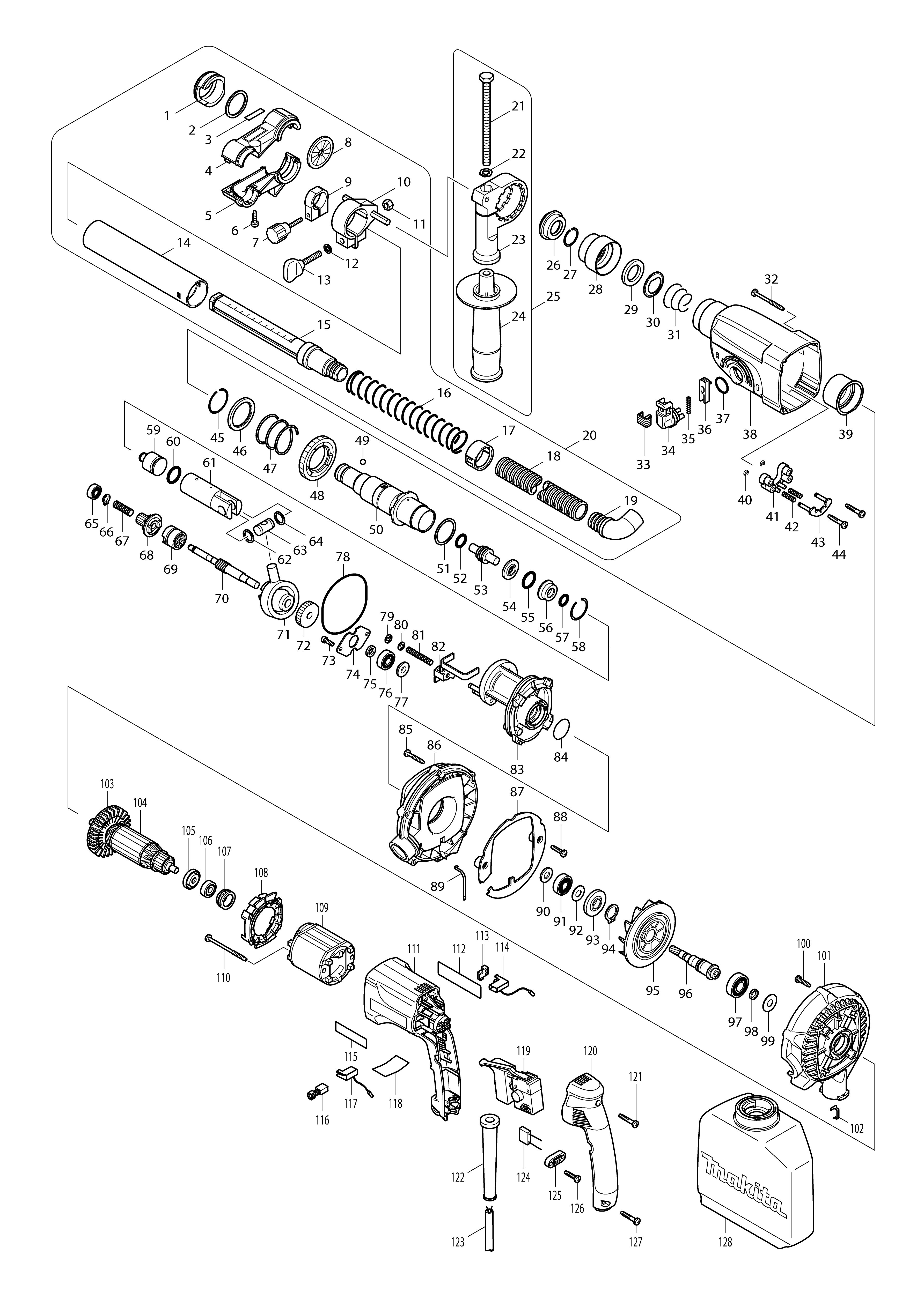 Vue éclatée Makita HR2432#01