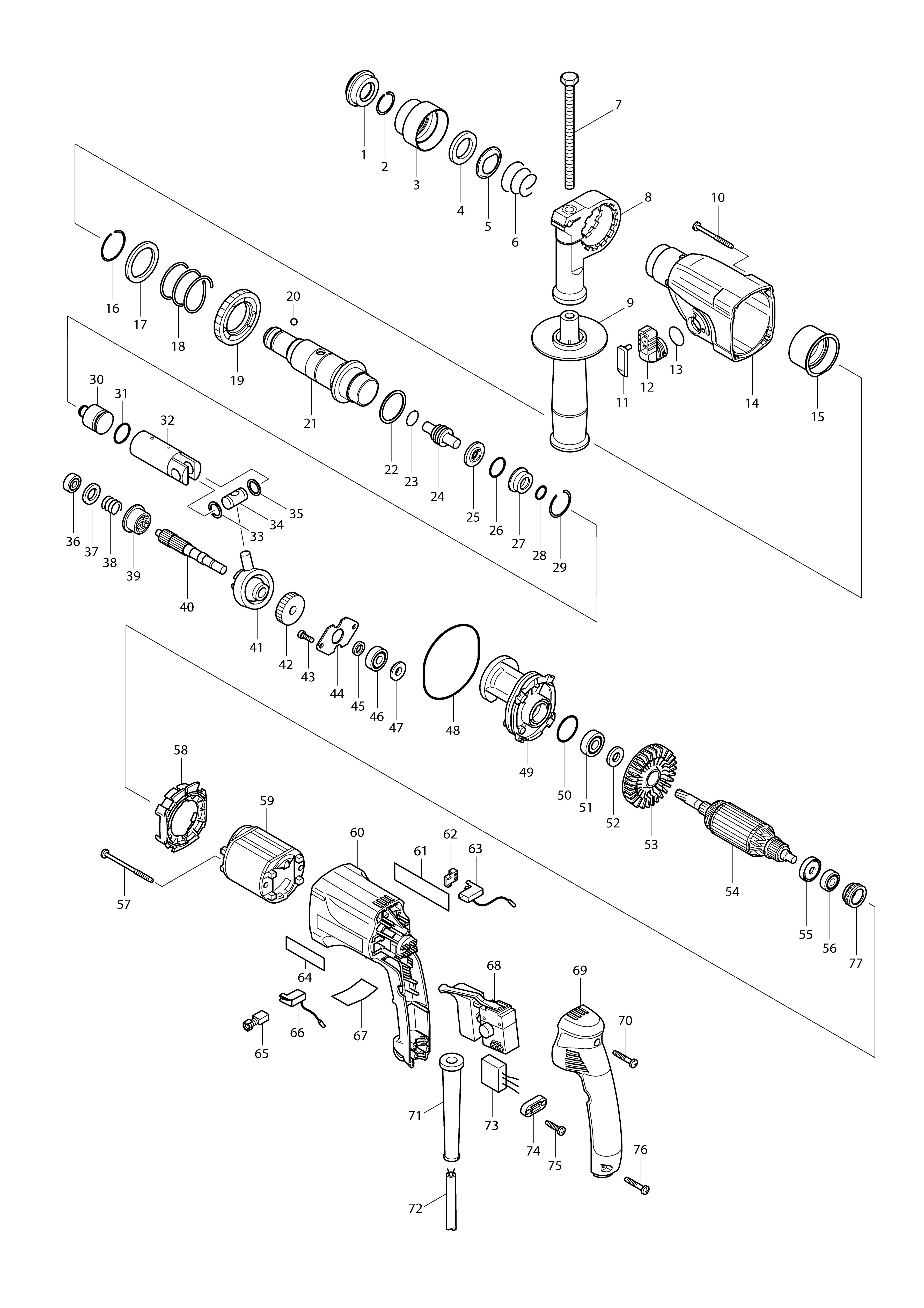 Vue éclatée Makita HR2440#01